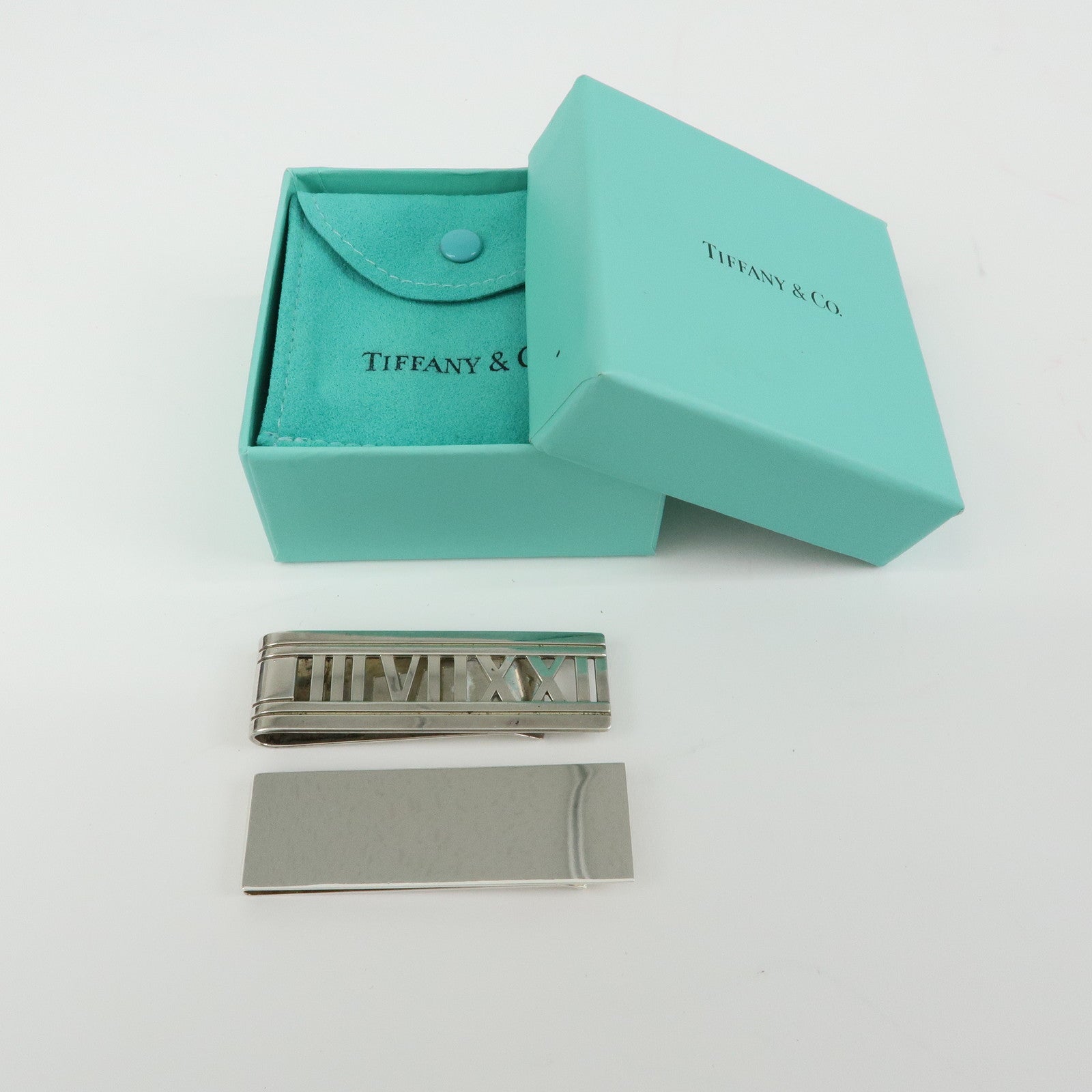Tiffany & Co Set of 2 SV925 Money Clip Bill Clip Atlas Silver