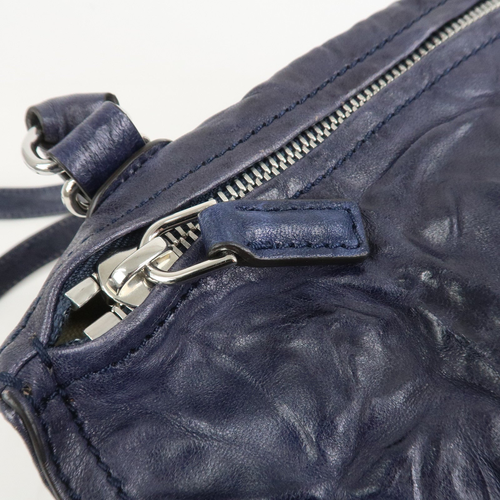 GIVENCHY Pandora Leather 2Way Bag Hand Bag Shoulder Bag Navy