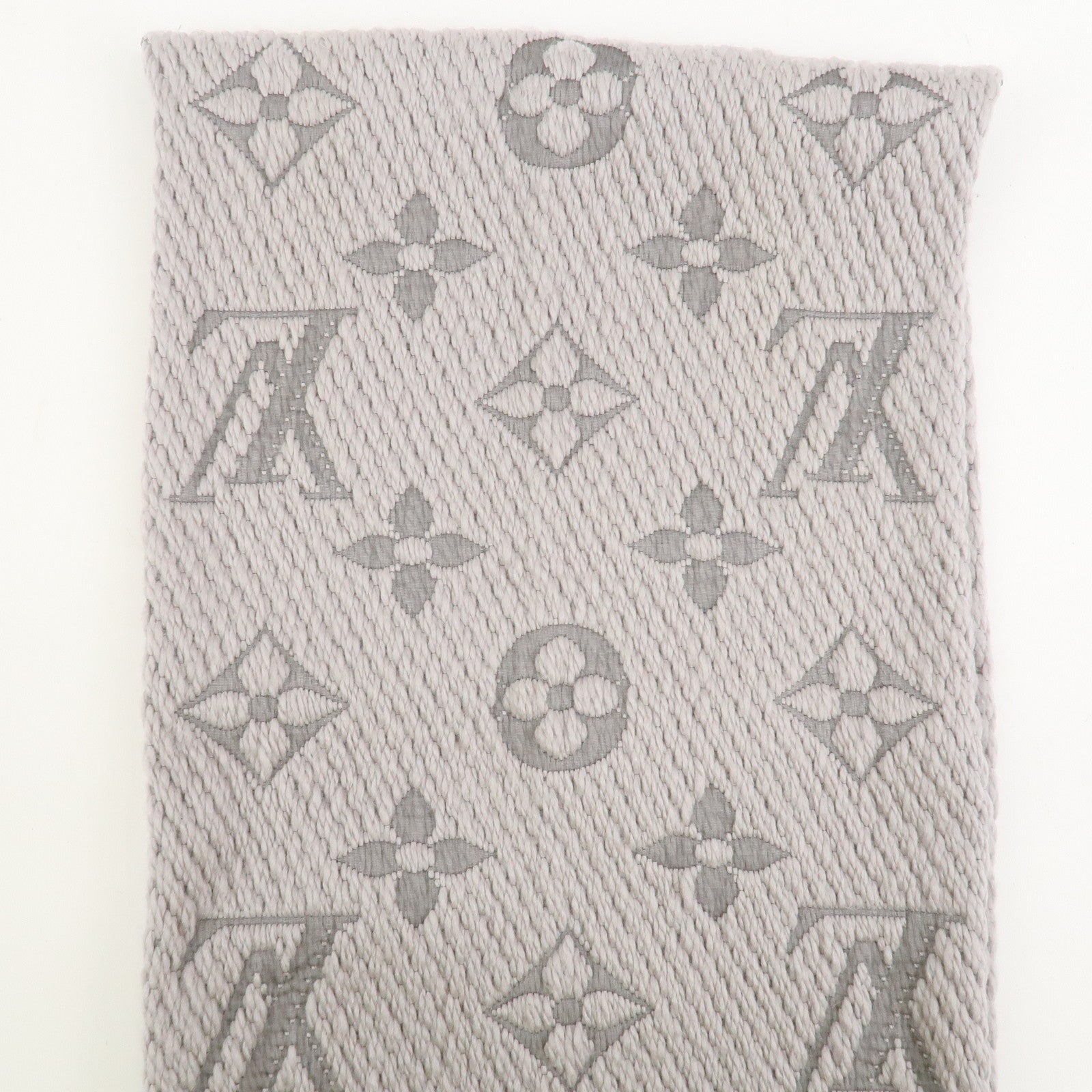Louis Vuitton Monogram Escharp Logomania Scarf Gris Perle M74742