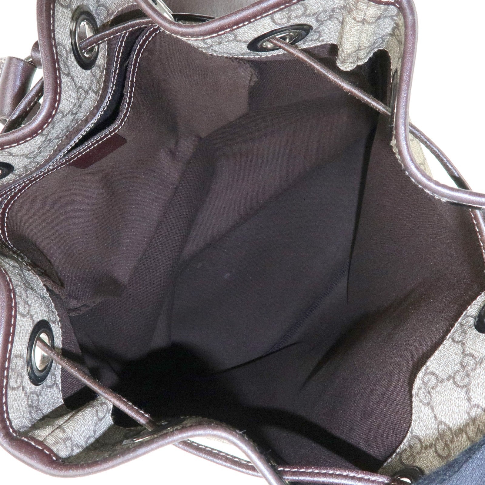 GUCCI GG Supreme Leather Backpack Rucksuck Beige Brown 189745