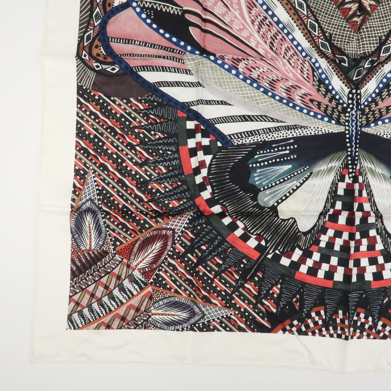 Christian Dior Logo Silk 100% Scarf Butterfly Motif Multicolor