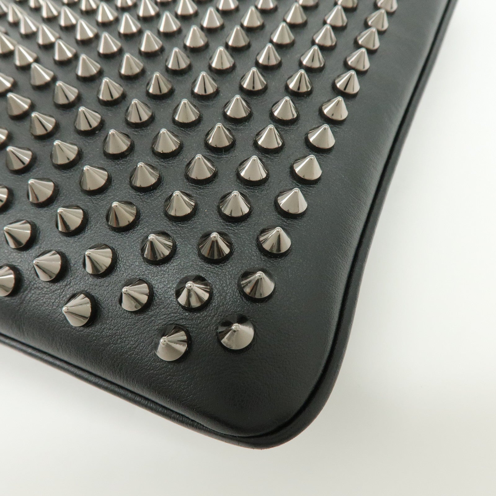 Christian Louboutin Leather 2Way Bag Chain Shoulder Bag Black Red