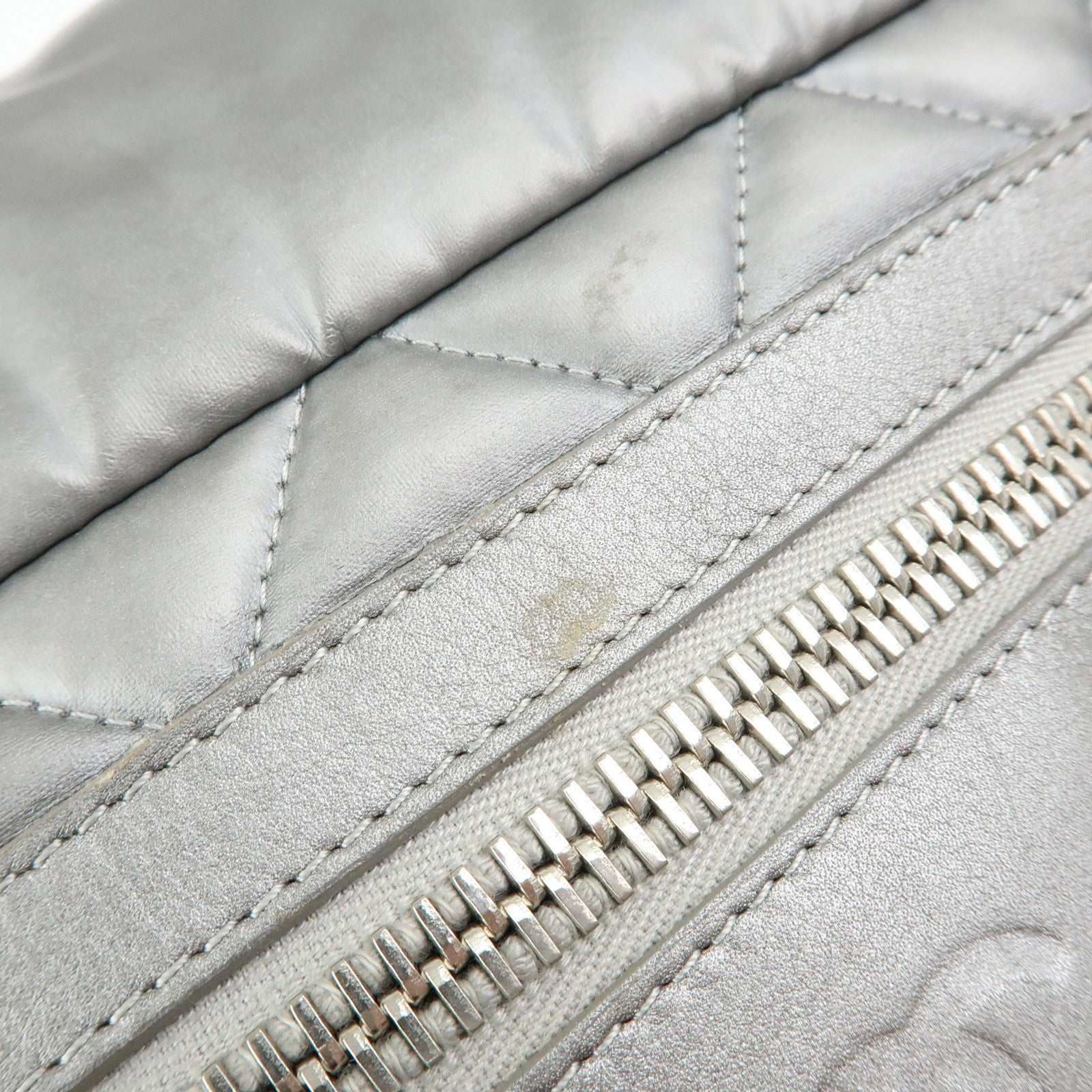 CHANEL Sports Matelasse PVC Coated Canvas Shoulder Bag Silver