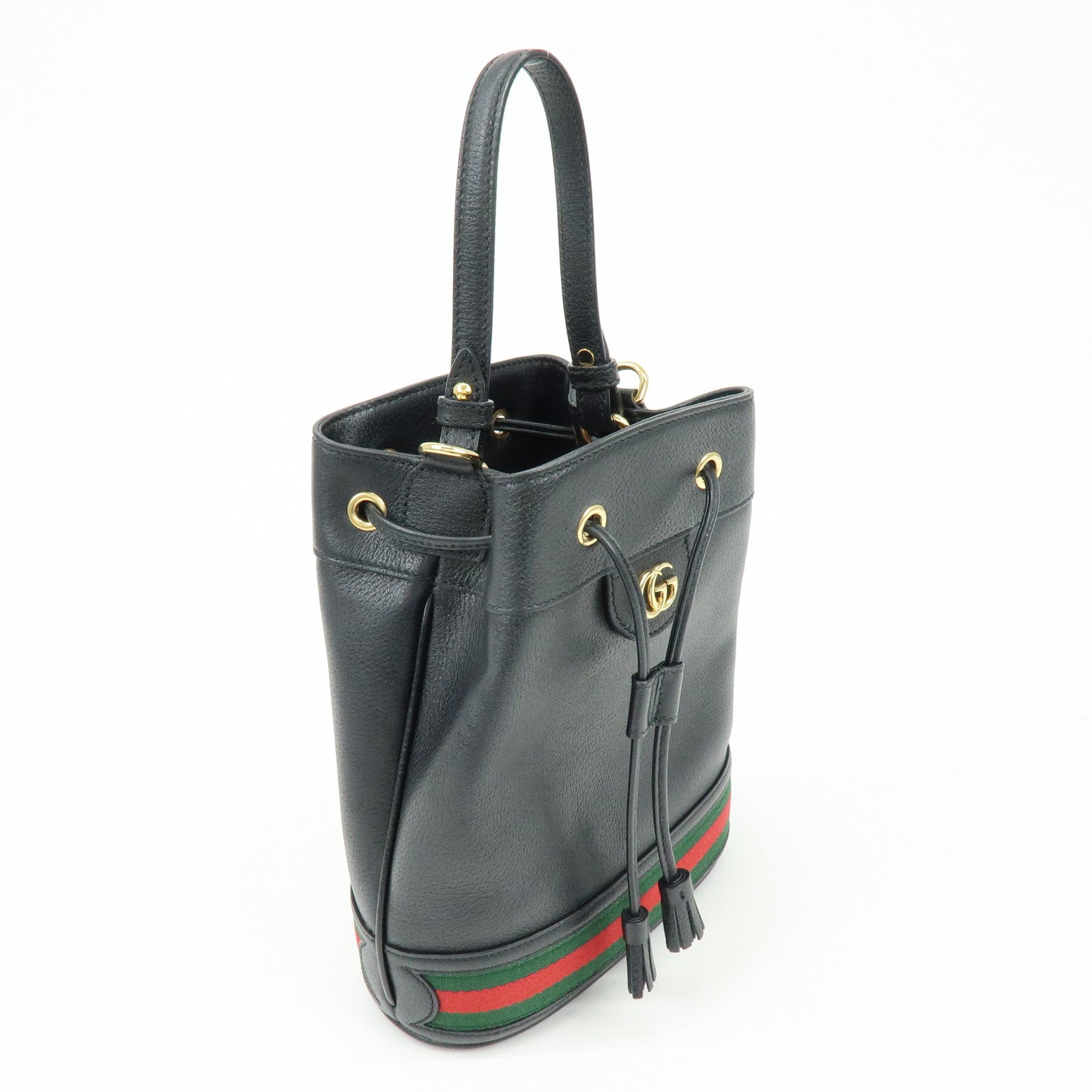 GUCCI Ophidia Sherry GG Marmont 2way Bucket Bag Small Black 610846
