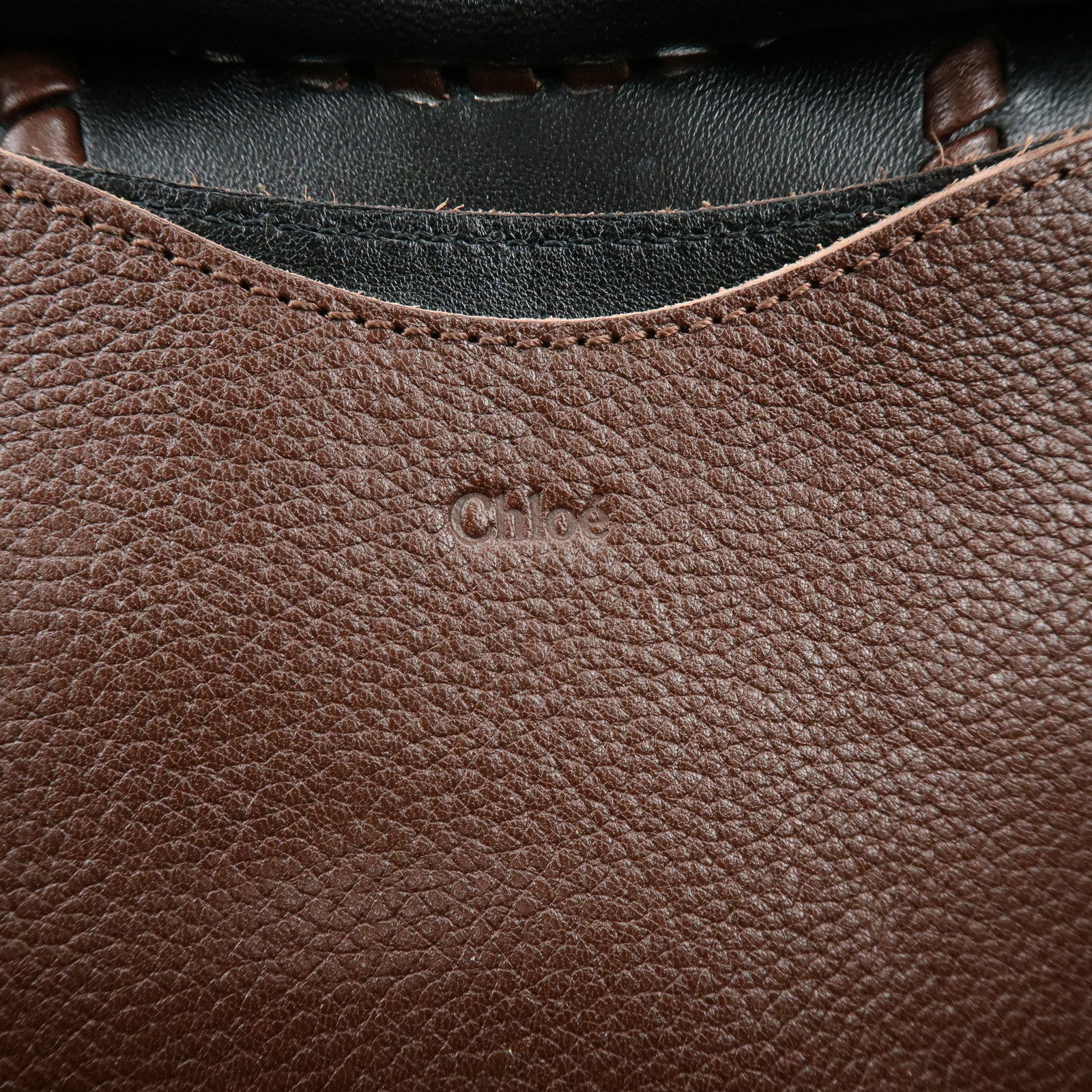 Chloe Mony Leather 2Way Bag Shoulder Bag Hand Bag Brown