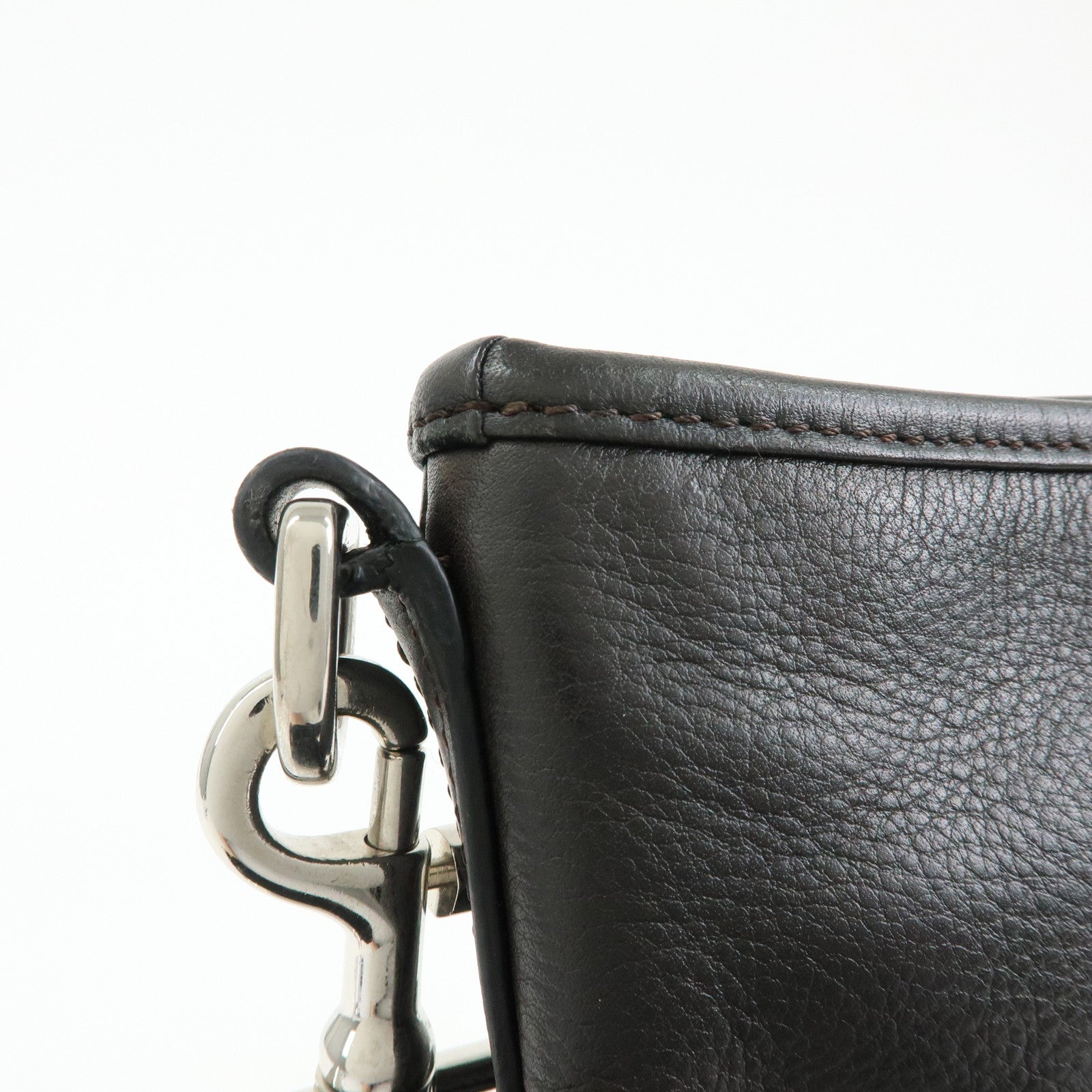 LOEWE Anagram Leather Shoulder Bag Crossbody Bag Dark Brown