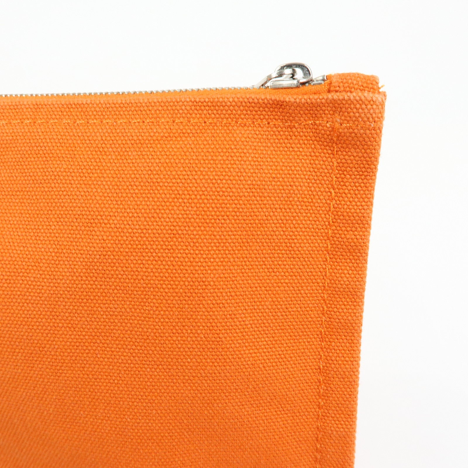 HERMES Yachting GM Canvas Flat Pouch Cosmetic Pouch Orange