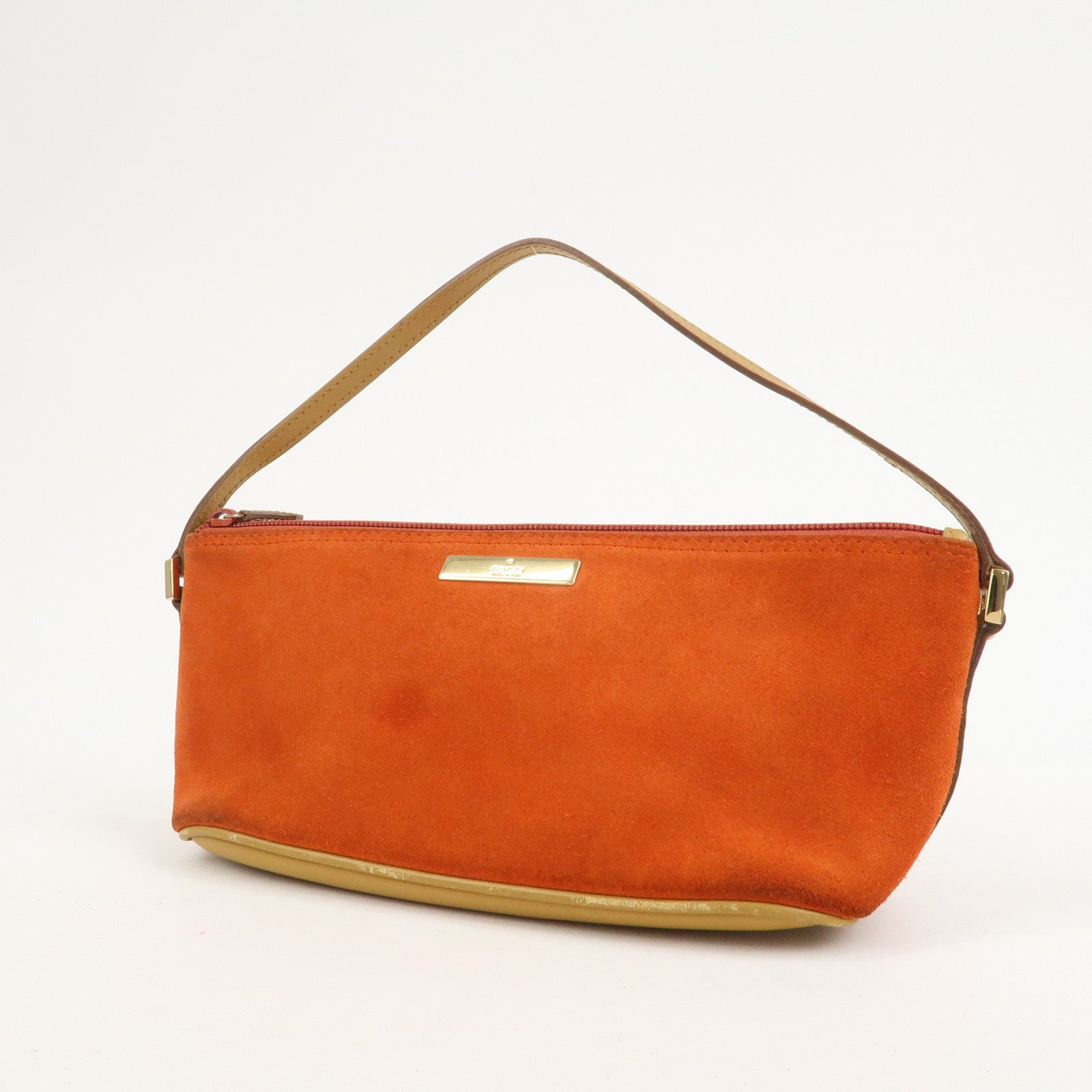 GUCCI Boat Bag Suede Leather Accessory Pouch Hand Bag 039.1103