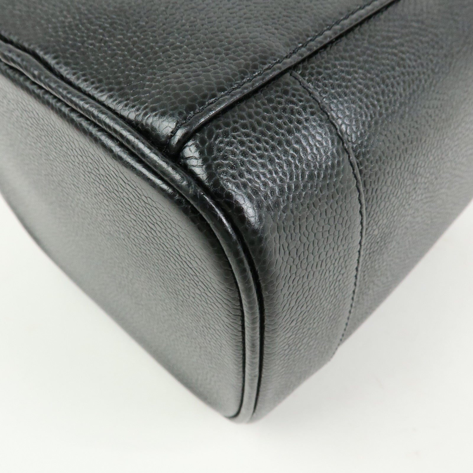 CHANEL COCO Mark Caviarskin Vanity Bag Hand Bag Black A01998