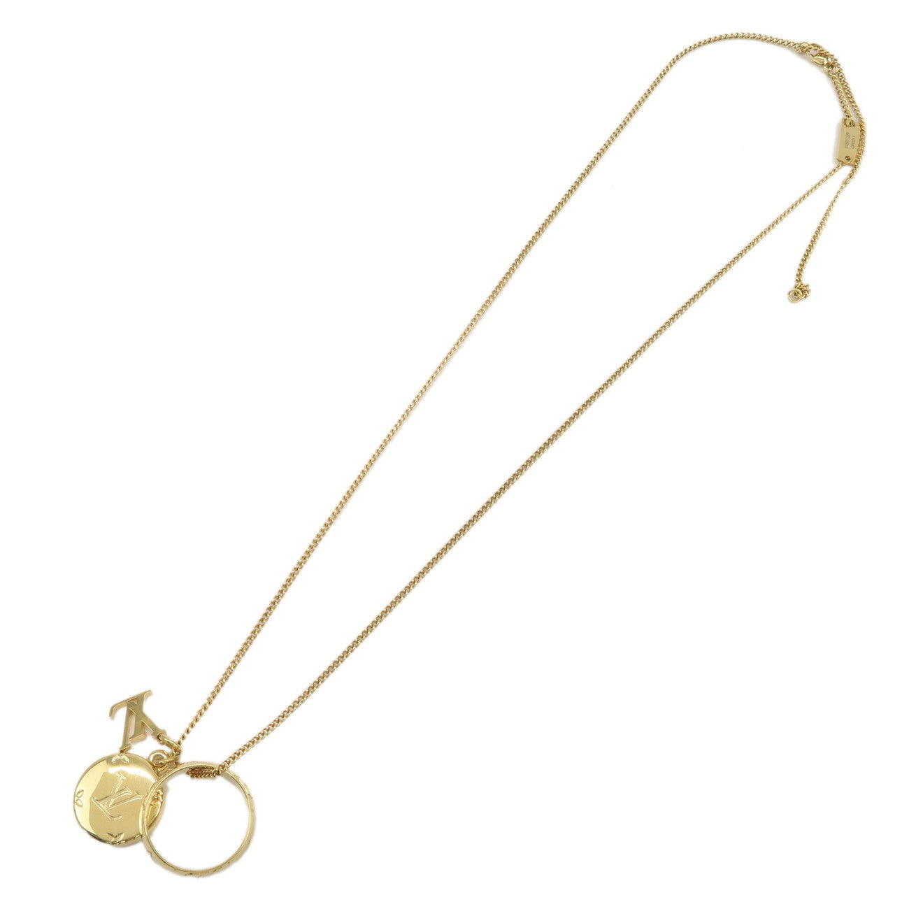 Louis Vuitton Monogram Ring Necklace M Gold M80189