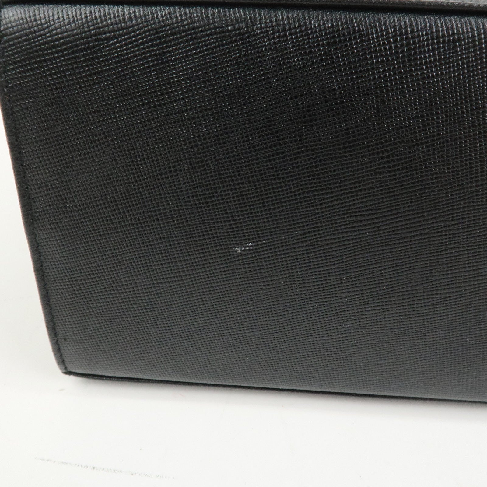 Ferragamo Gancini Leather 2Way Bag Shoulder Bag Hand Bag Black