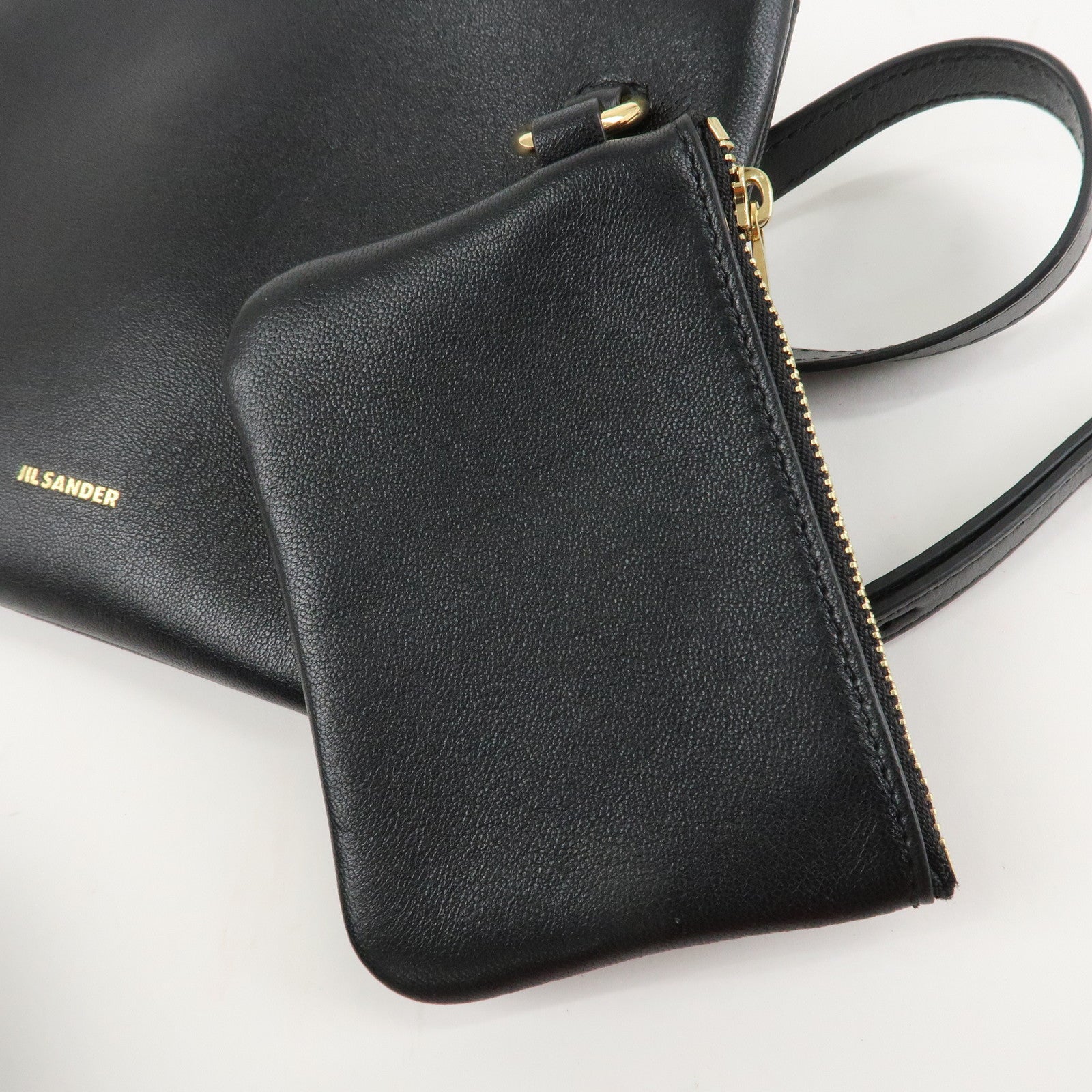 JIL SANDER Leather 2Way Shoulder Hand Bag Black J08WG0009P Used