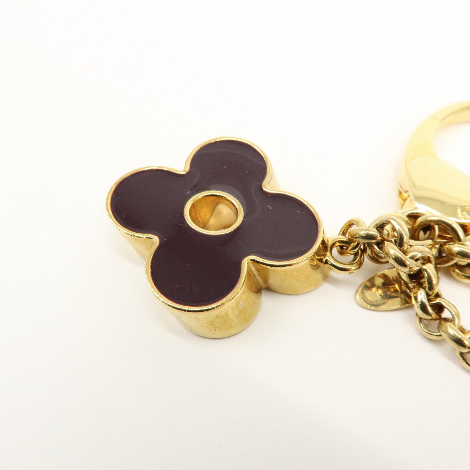 Louis Vuitton Fleur de Monogram Key Chain Bag Charm Gold M67119