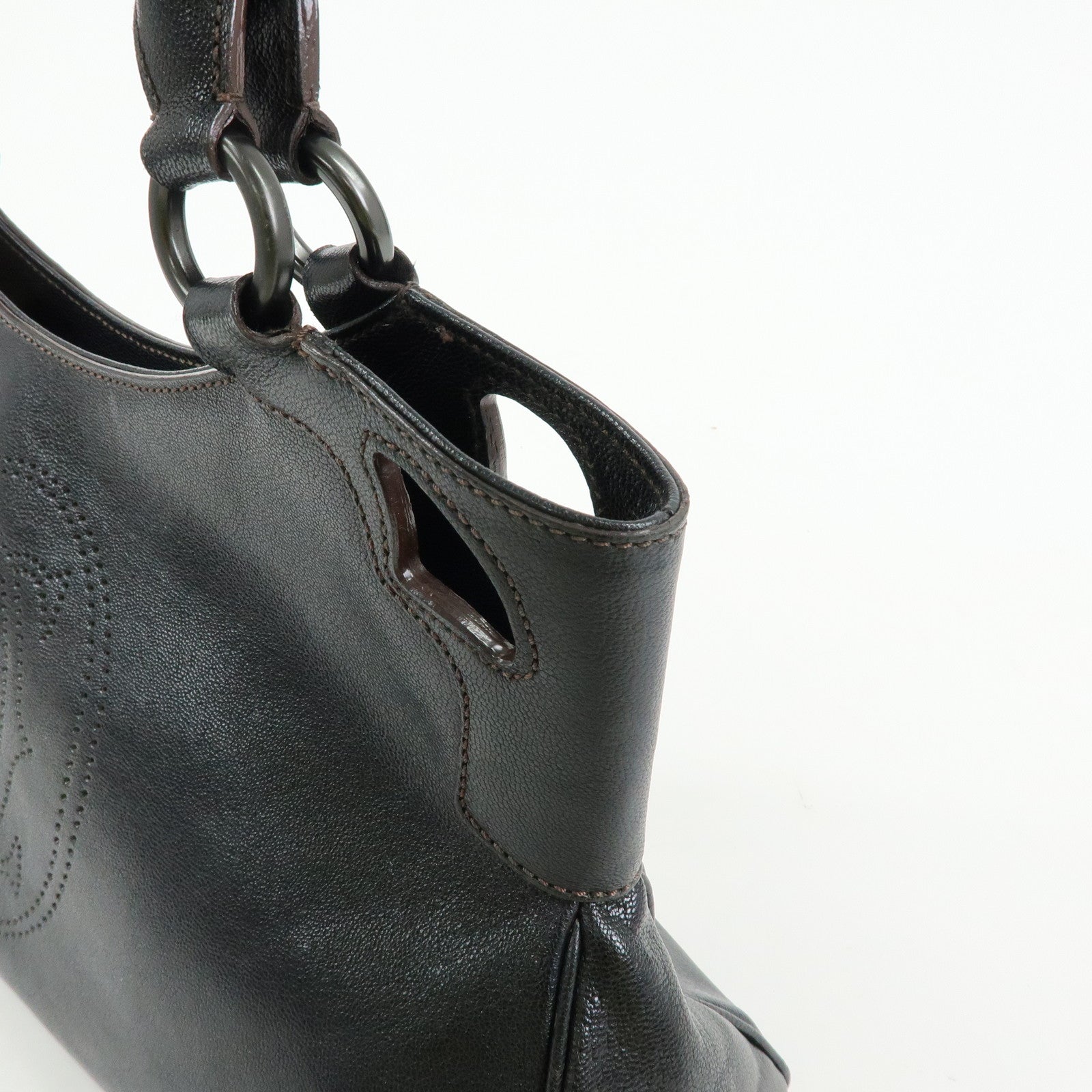 Cartier Marcello de Cartier Leather Hand Bag Tote Bag Black