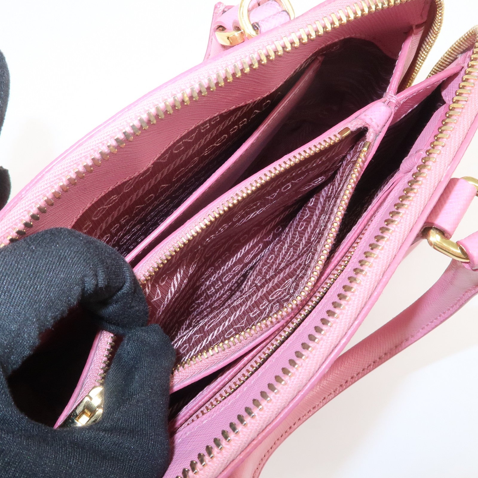 PRADA Triangle Logo Saffiano Leather Promenade Small 2WayBag BL0838
