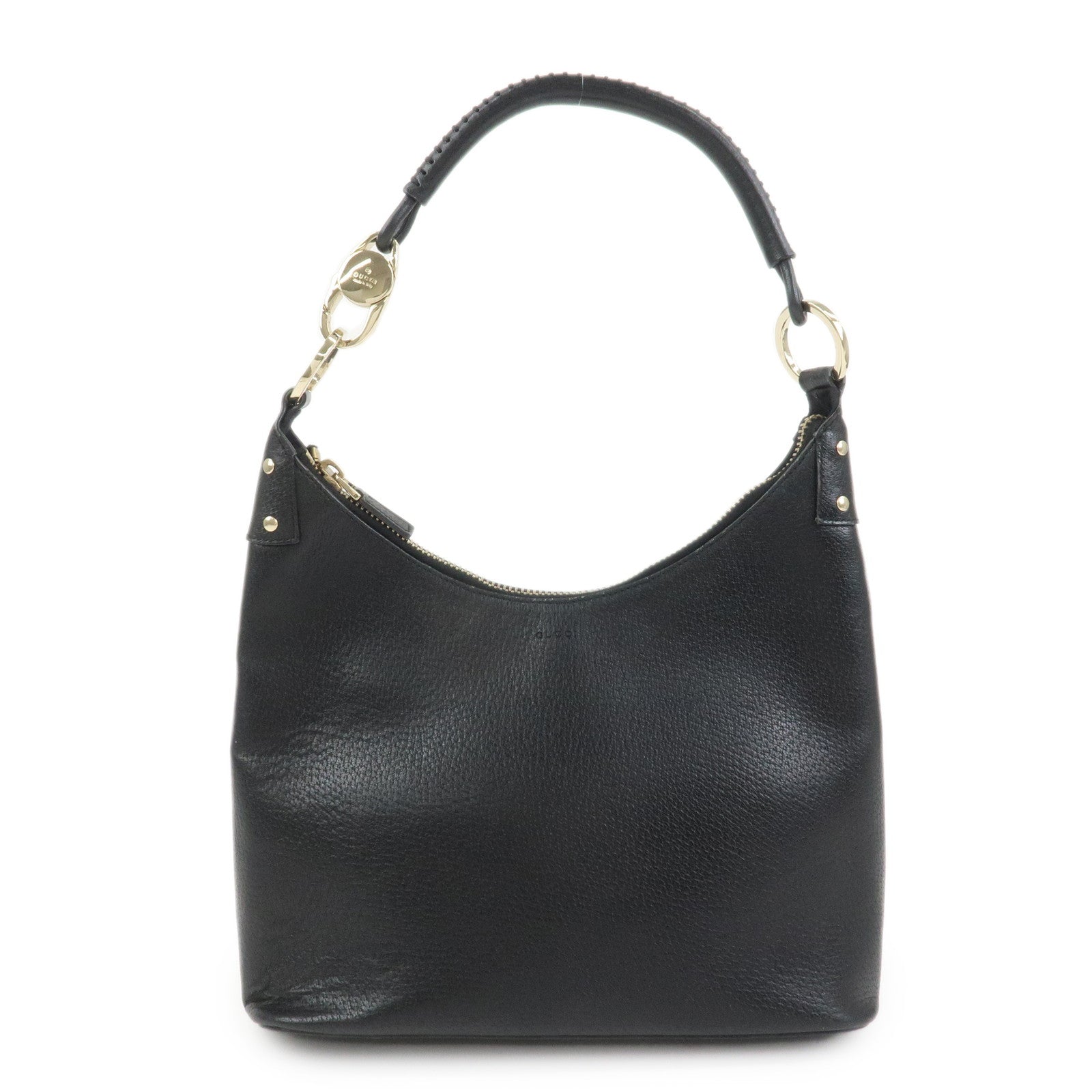 GUCCI Leather Shoulder Bag Hand Bag Black 115003