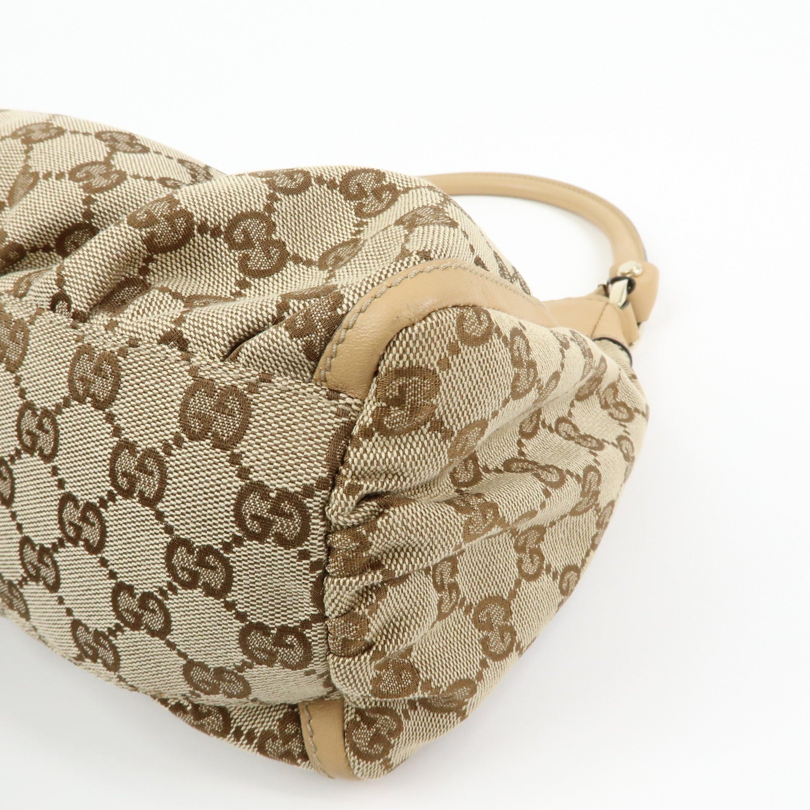GUCCI Abbey GG Canvas Leather Shoulder Bag Hand Bag Beige 190525