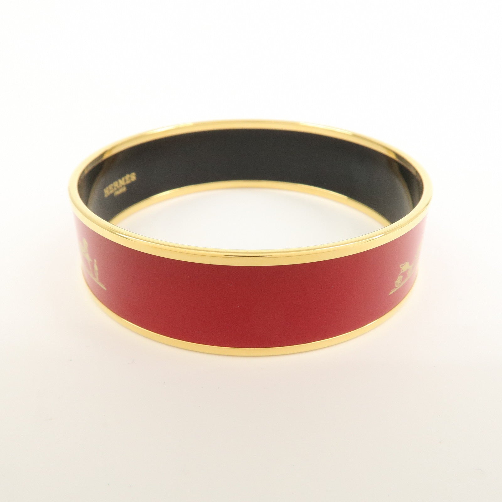 HERMES Email GM Bangle Bracelet Red