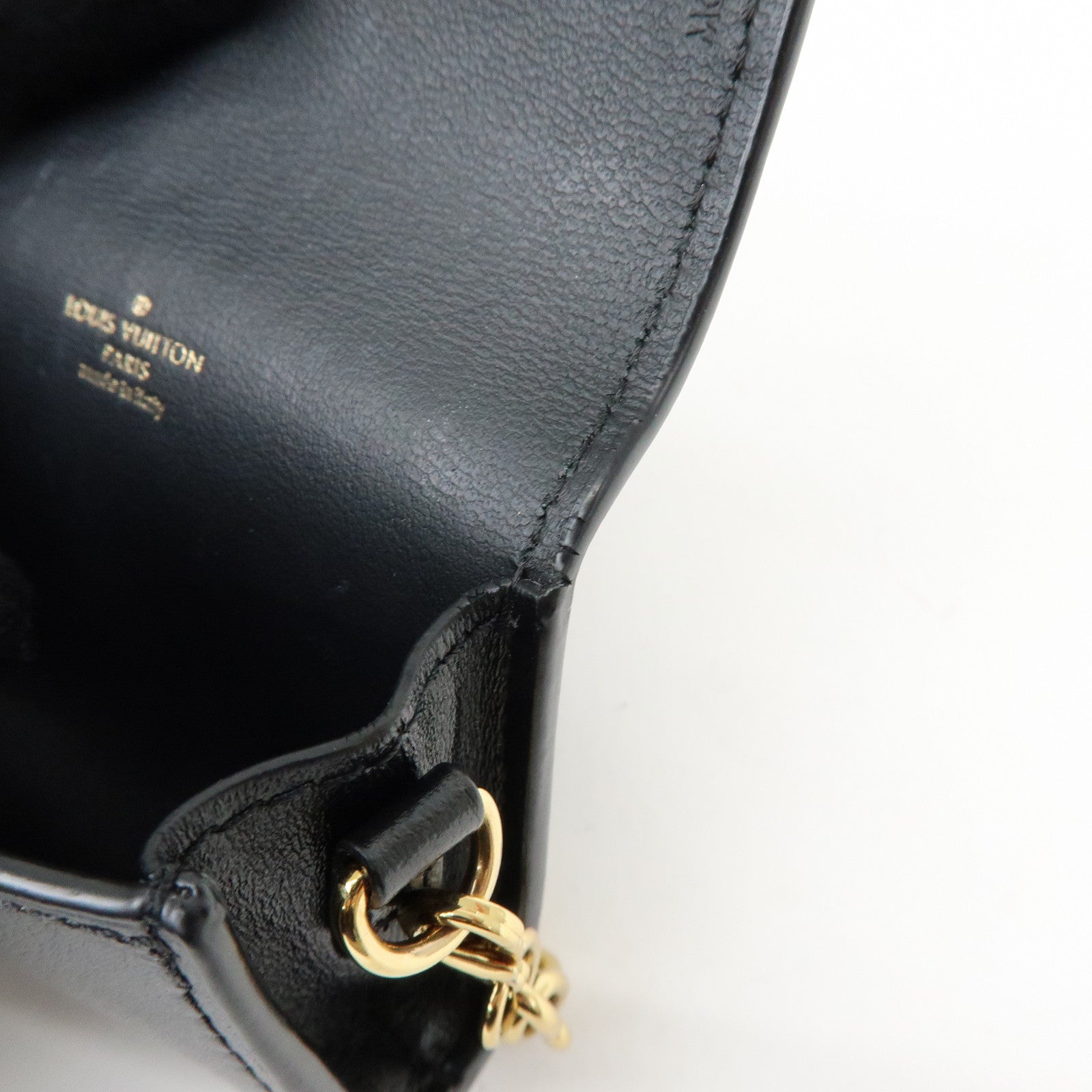 Louis Vuitton Leather Bijou Sac Earphone Case Pouch Noir M00829