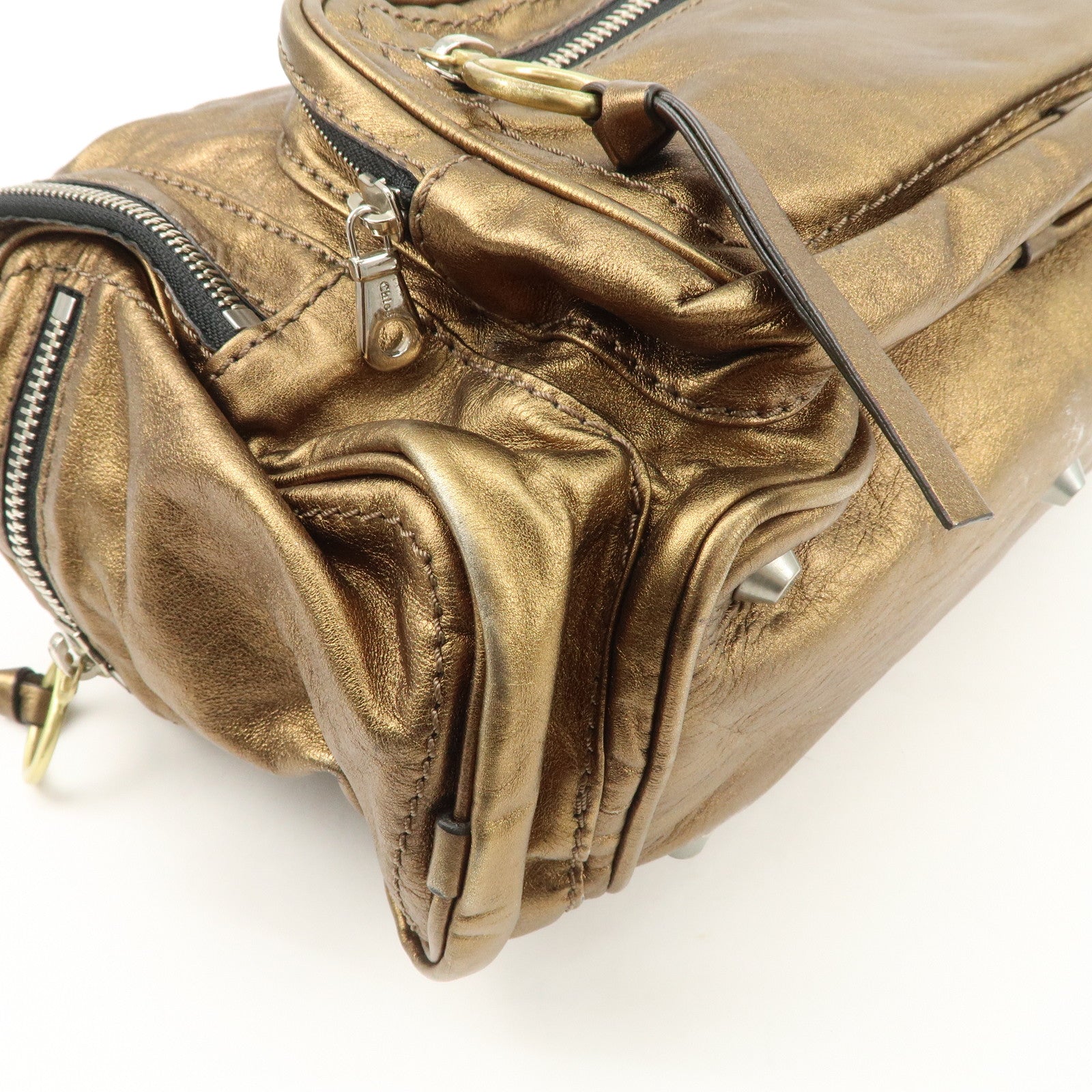 Chloe Betty Leather Shoulder Bag Hand Bag Bronze