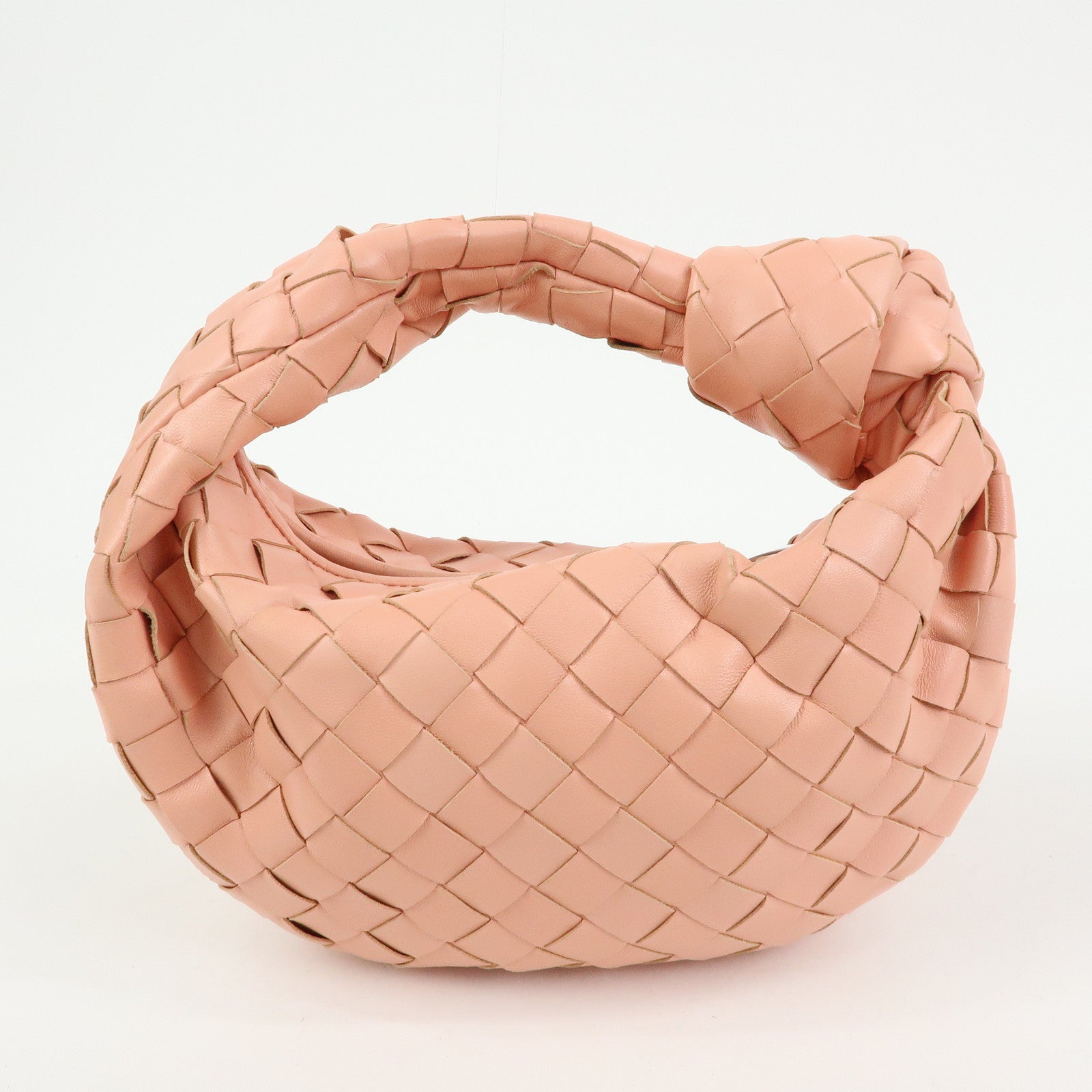 BOTTEGA VENETA Mini Jodie Intrecciato Leather Hand Bag Pink