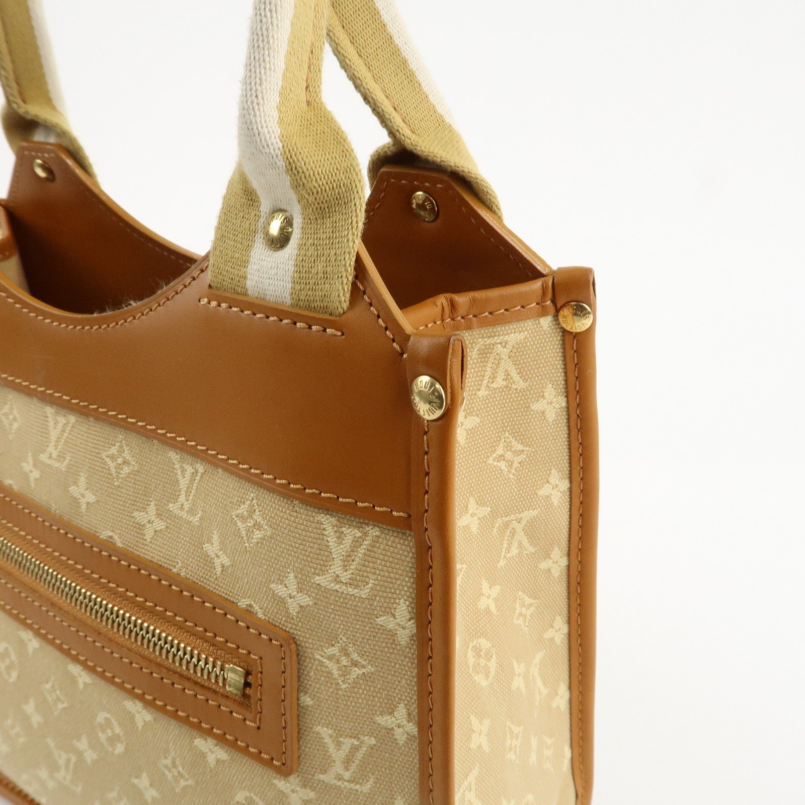 Louis Vuitton Monogram Mini Sac Catherine Hand Bag Beige M92328 Used