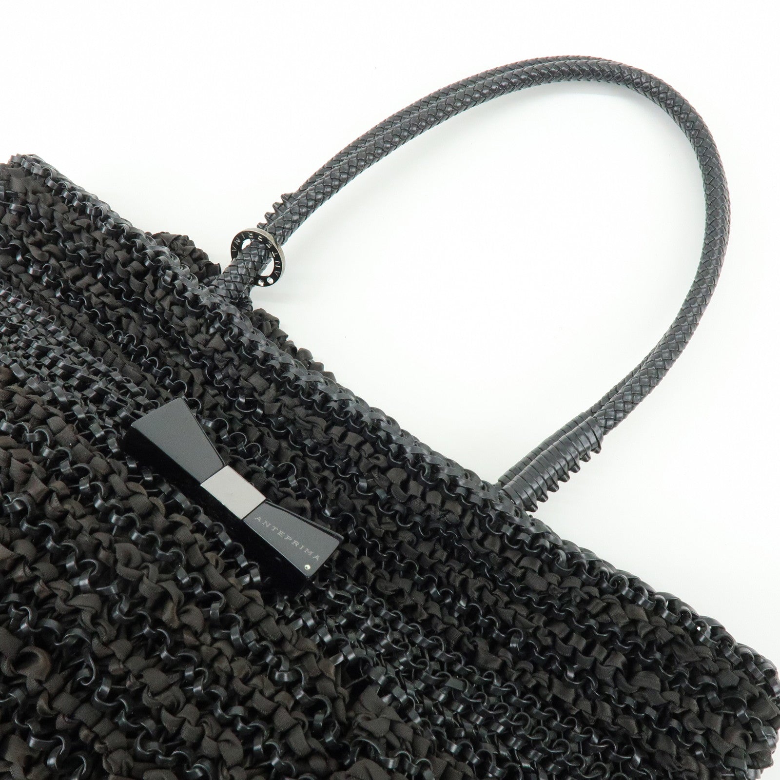 ANTEPRIMA Wire Nylon Tote Bag Hand Bag Black