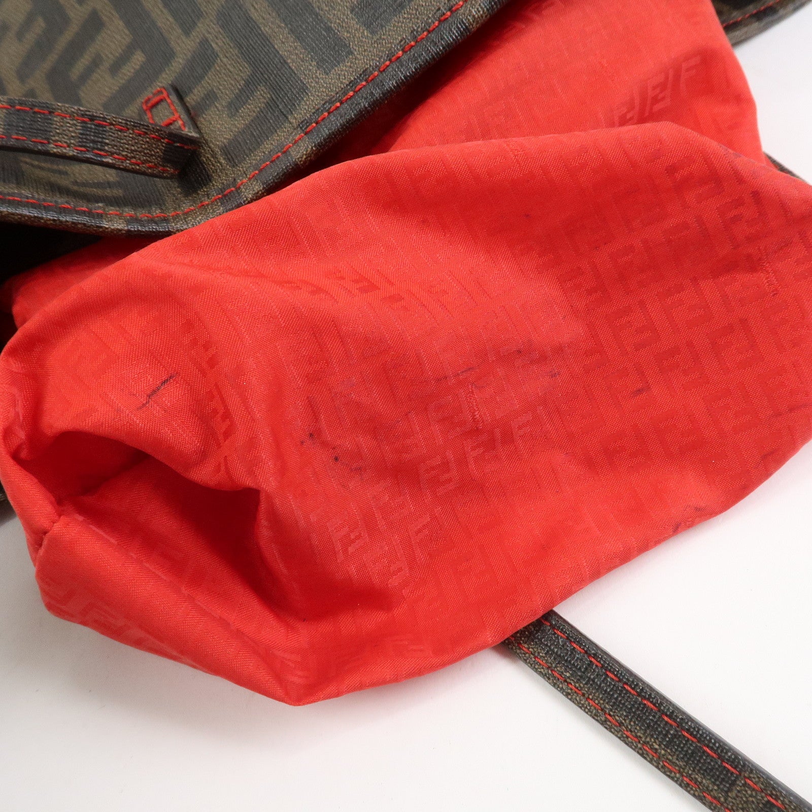 FENDI Zucca PVC Canvas Tote Bag Shoulder Bag Brown Black 8BH211