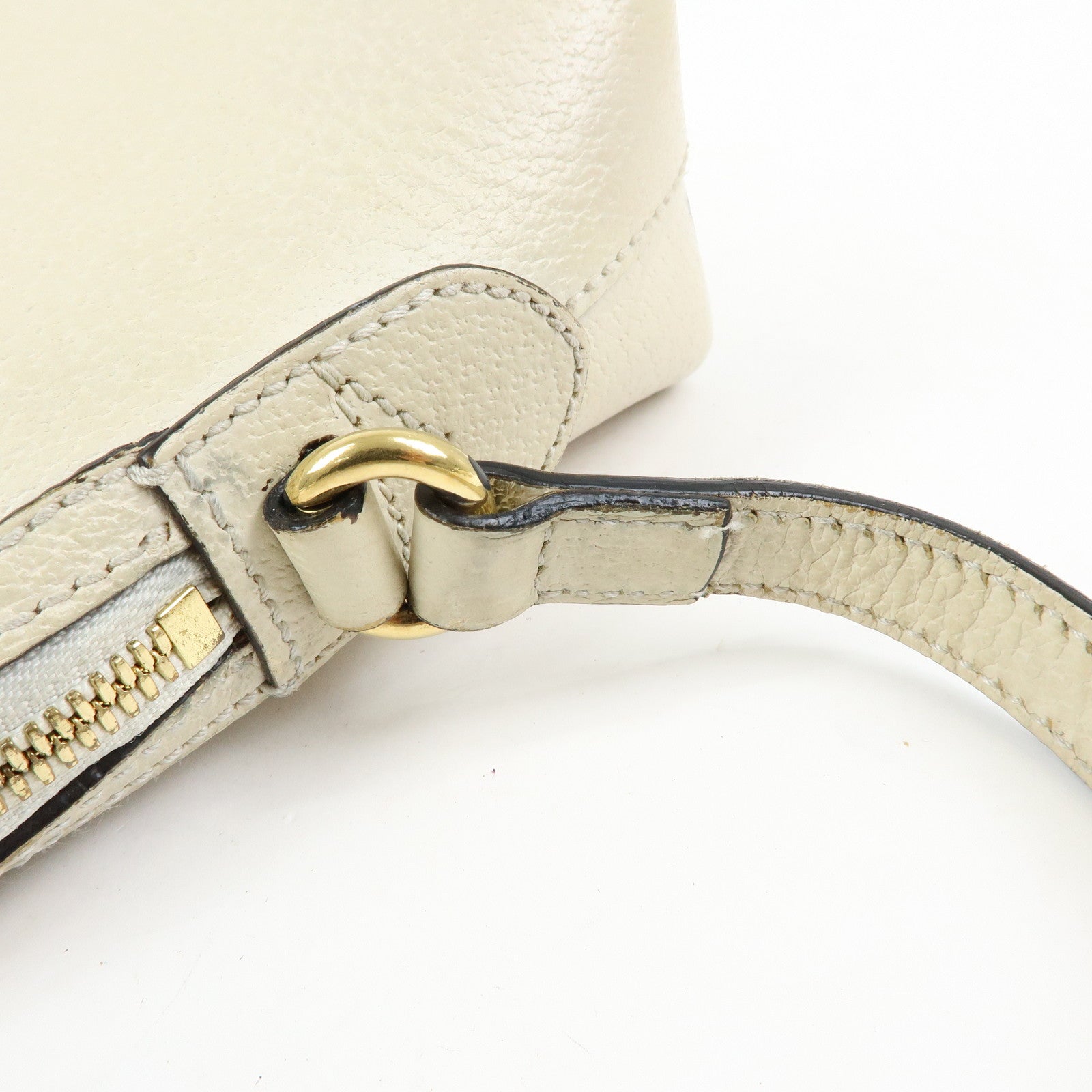GUCCI Sherry Leather Shoulder Bag Crossbody Bag White 499621