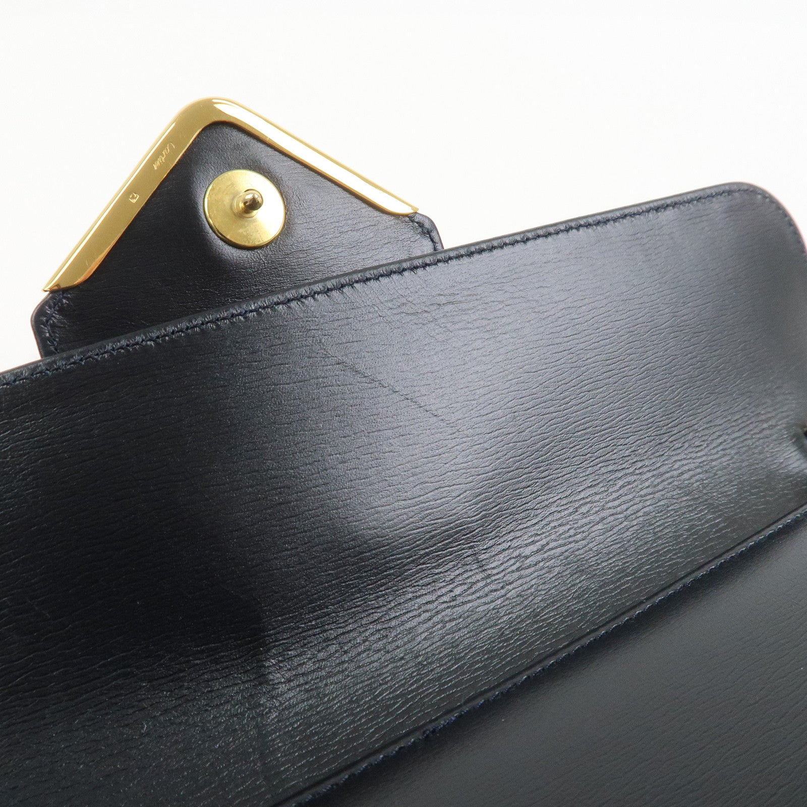 Cartier Sapphire Line Leather Sapphire Chain Shoulder Bag Black