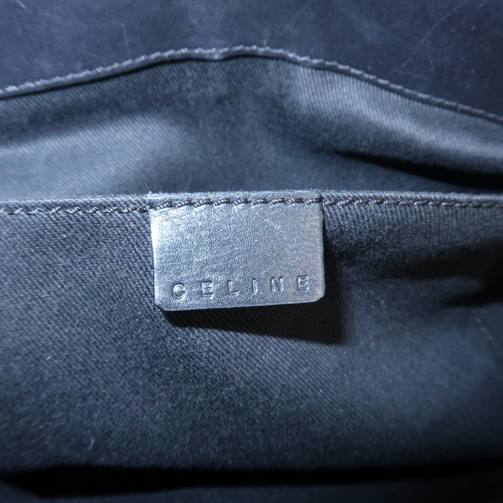 CELINE Boogie Bag Leather Hand Bag Tote Bag Black