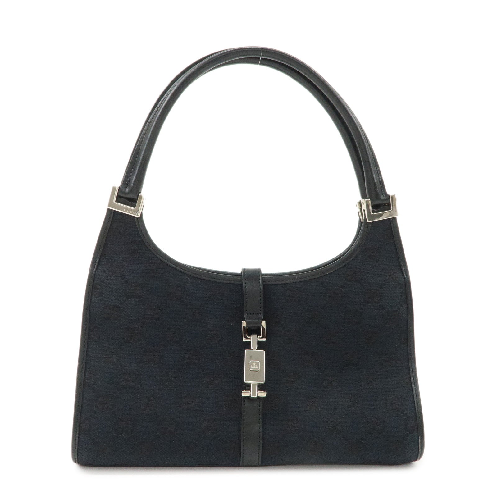 GUCCI Jackie GG Canvas Leather Shoulder Bag Hand Bag Black 002.1068