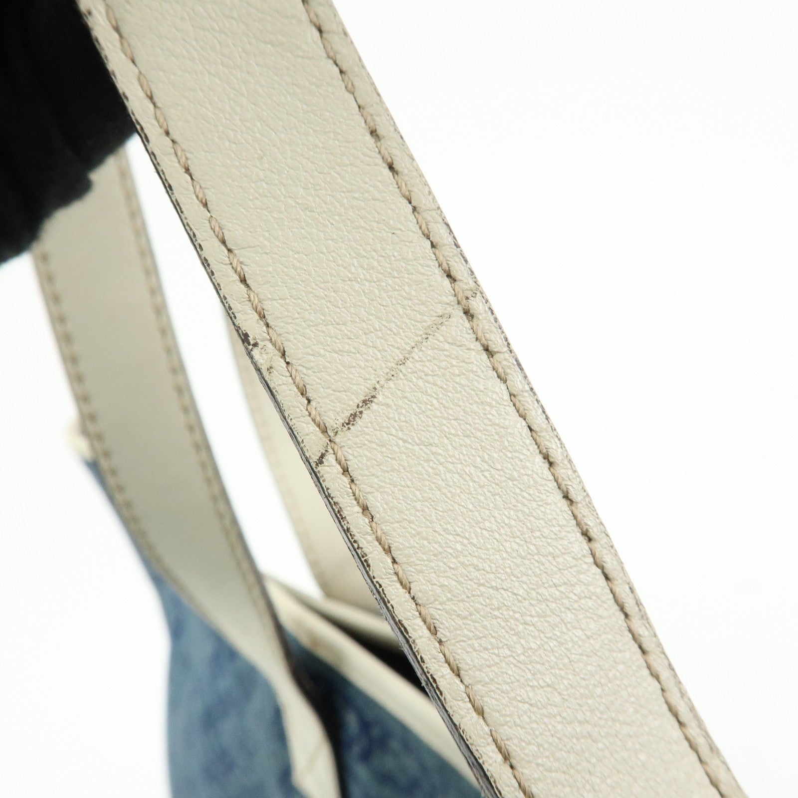 GUCCI Interlocking G GG Denim Leather Tote Bag Shoulder Bag 257245