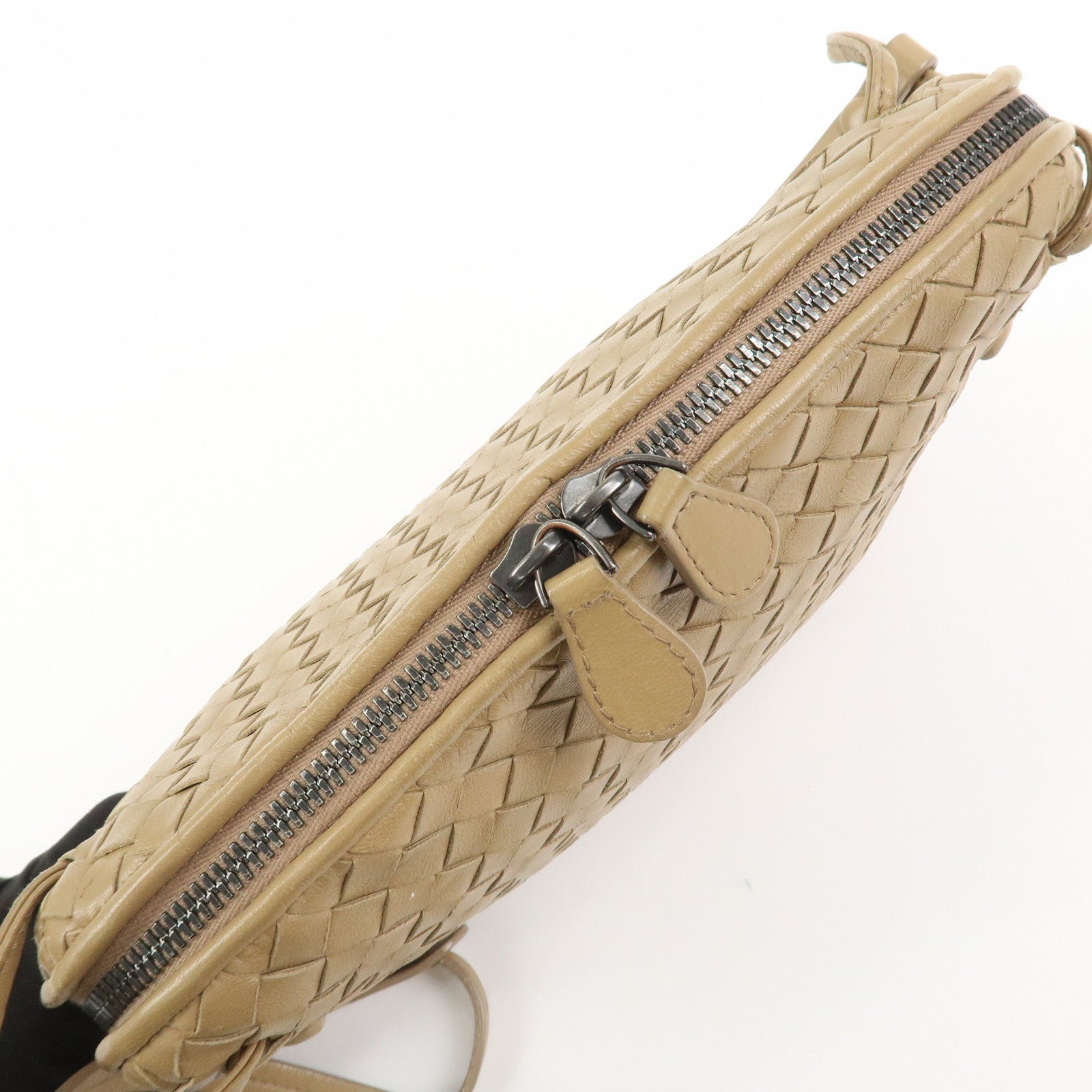 BOTTEGA VENETA Intrecciato Leather Shoulder Bag Light Brown