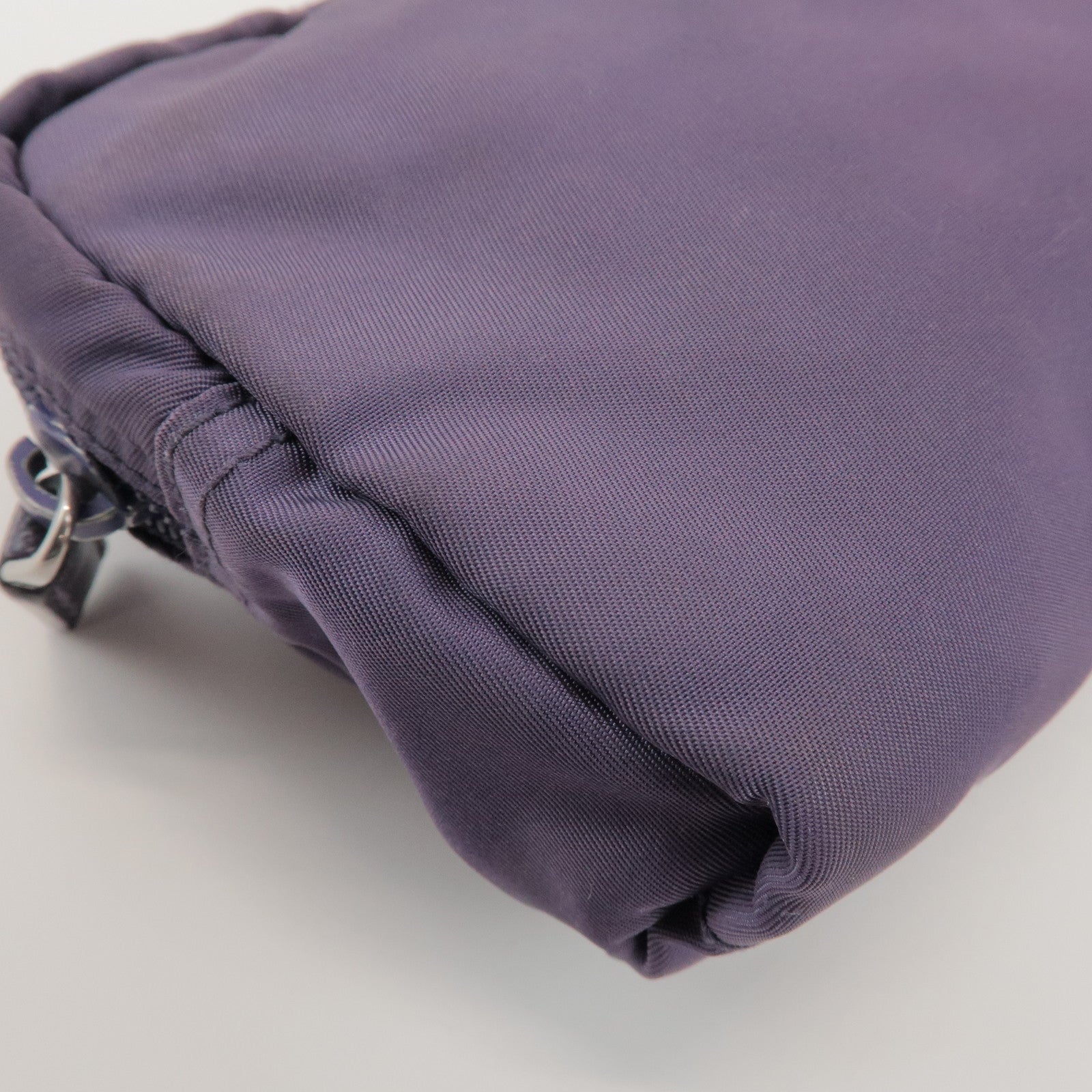 PRADA Triangle Logo Nylon Set of 2 Pouch Black Purple