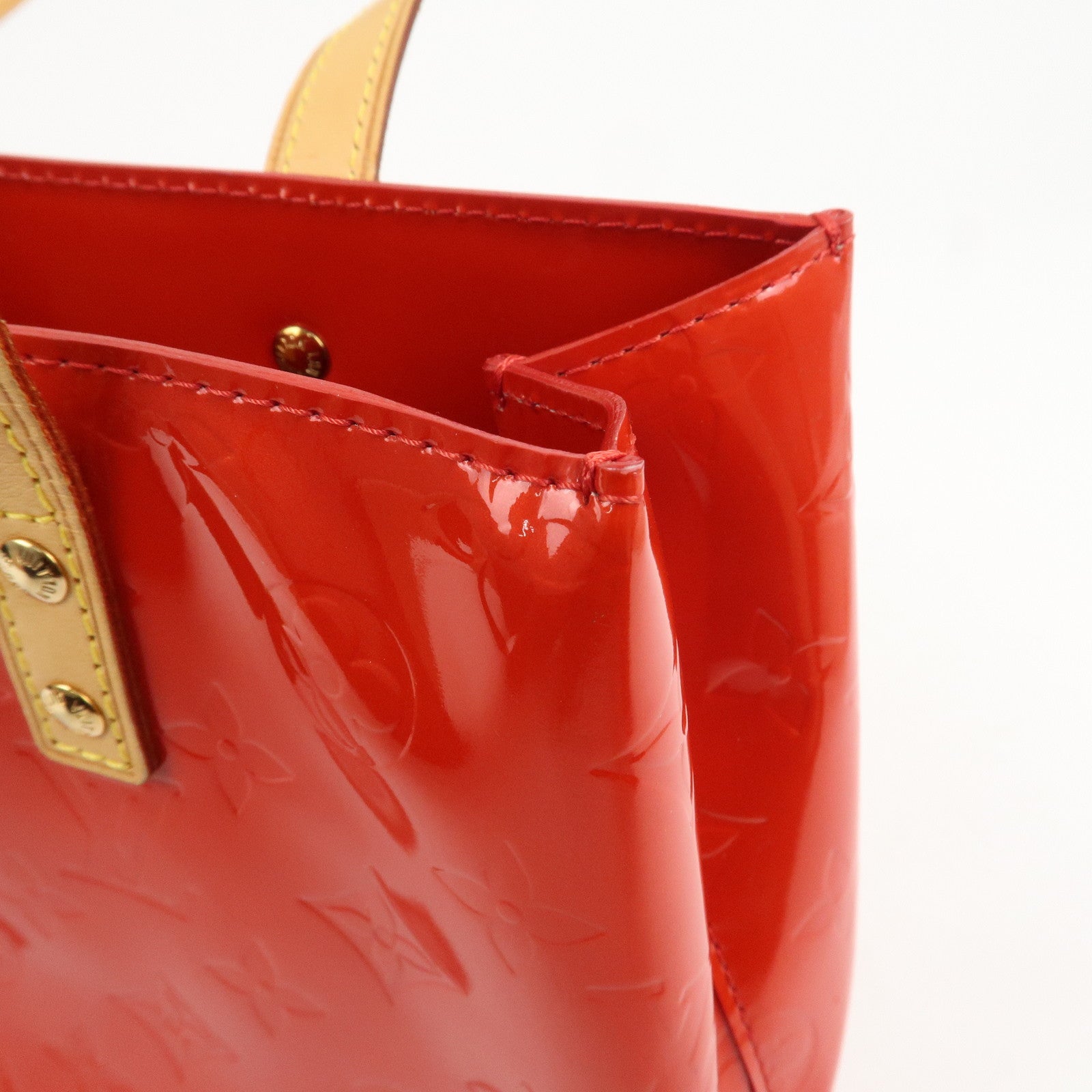 Louis Vuitton Monogram Vernis Leather Lead PM Hand Bag Rouge M91088