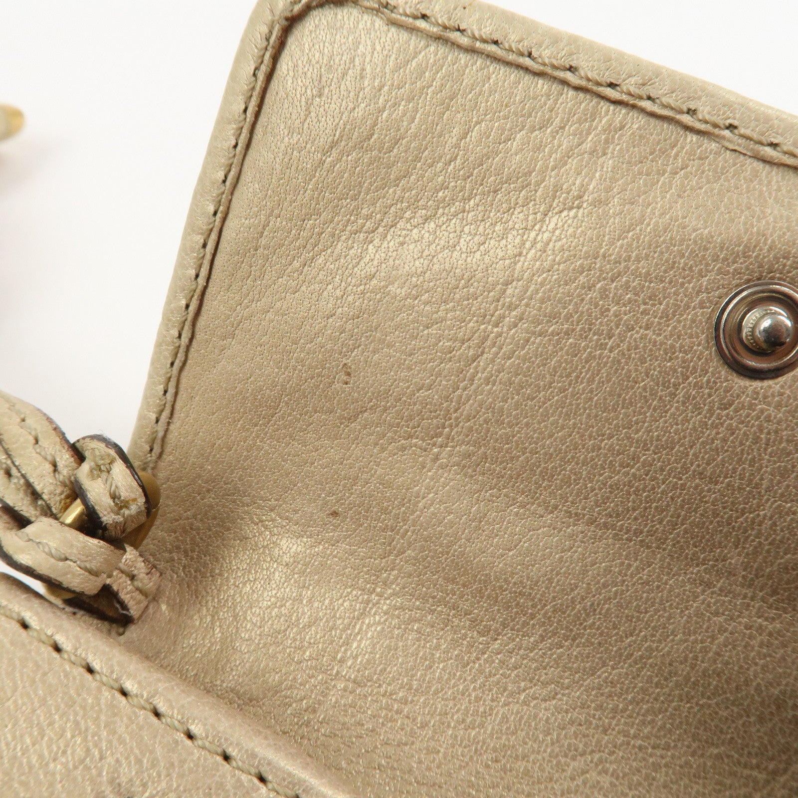 Chloe Padington Set of 2 Leather Long Wallet Key Case Gold Black