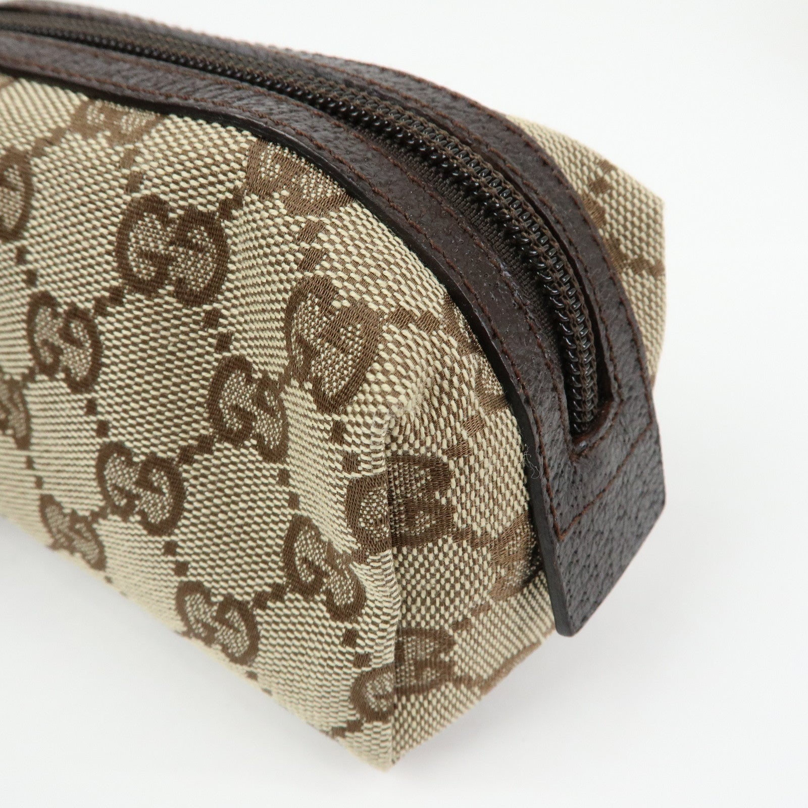 GUCCI GG Canvas Pouch Cosmetic Pouch Beige Brown 29596