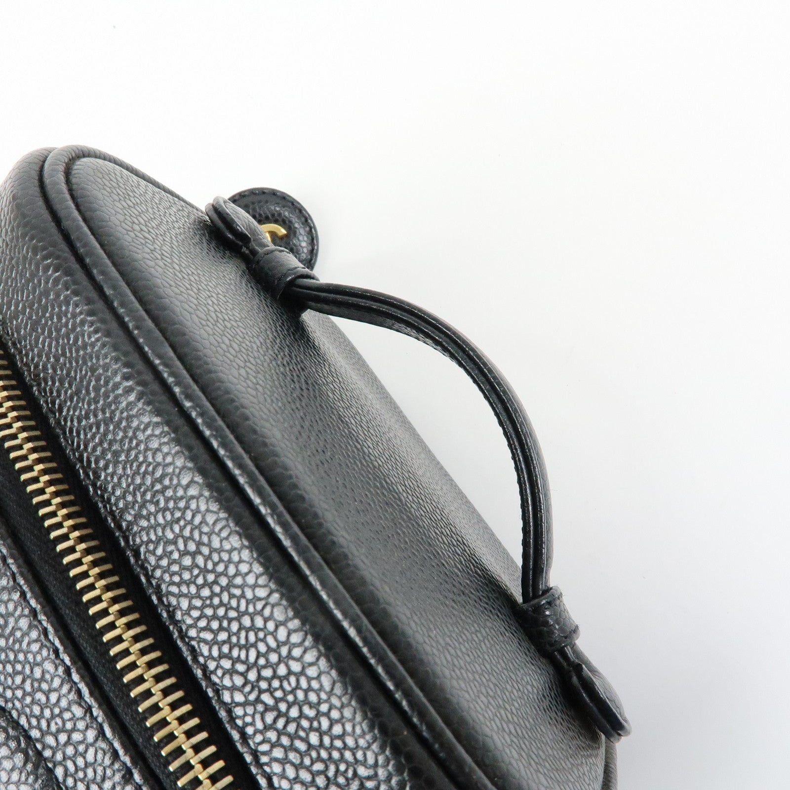 CHANEL COCO Mark Caviarskin Vanity Bag Hand Bag Black A01998