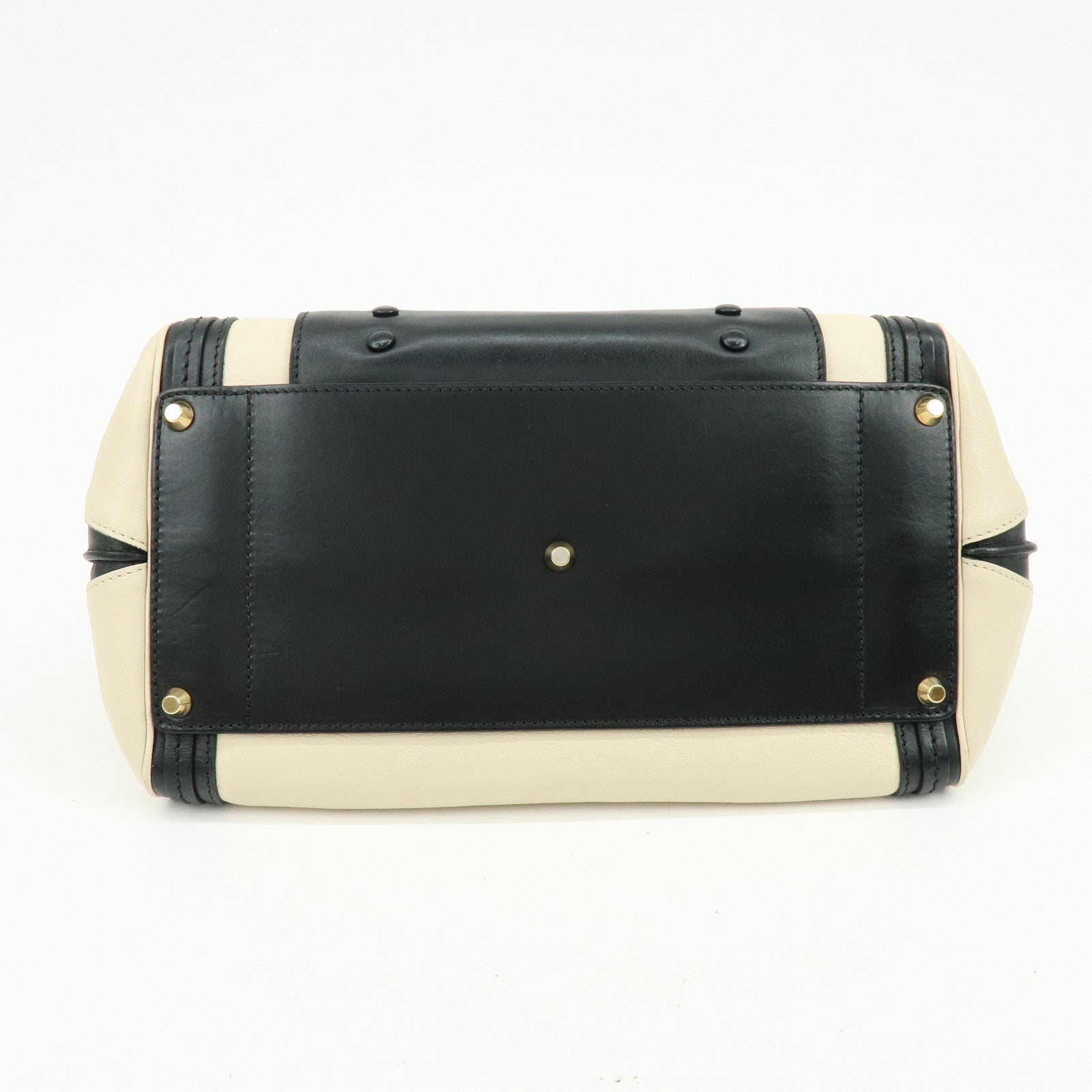 Chloe Alice Leather 2Way Bag Hand Bag Shoulder Bag Ivory Black