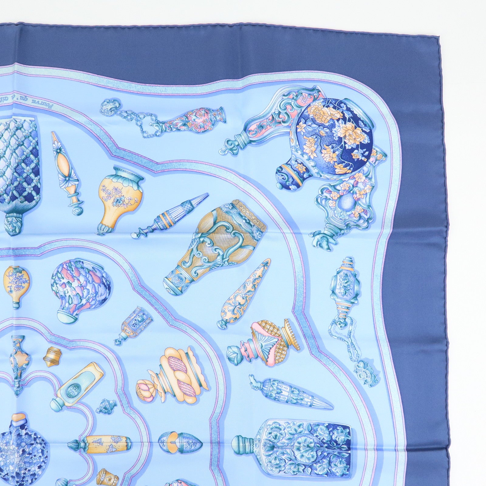 Hermes Carre 90 Silk 100% Scarf Pourvu qu'on ait l'ivresse Navy