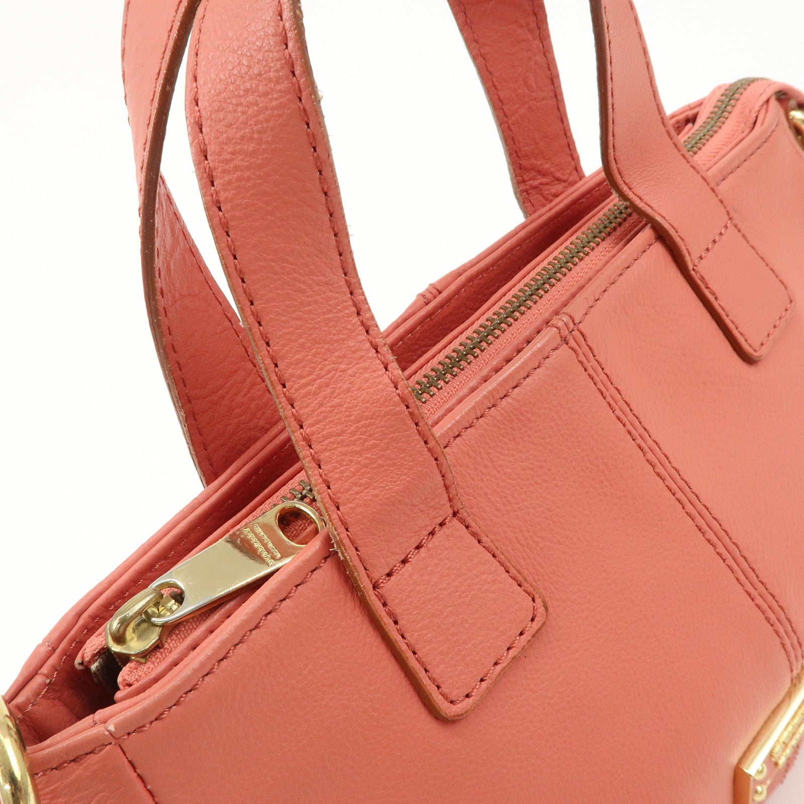 BURBERRY 2Way Bag Hand Bag Pink Gold Hardware