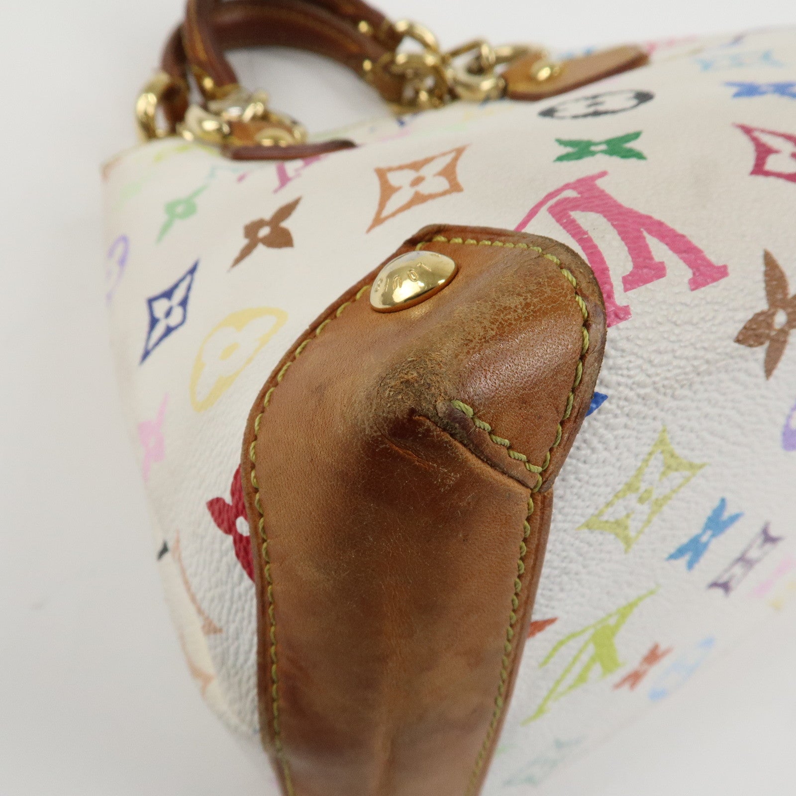 Louis Vuitton Monogram Multicolor Audra Hand Bag Blanc M40047 Used