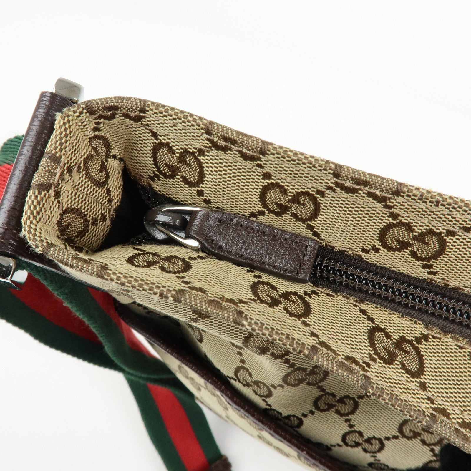 GUCCI Sherry GG Canvas Leather Shoulder Crossbody Bag Beige189751