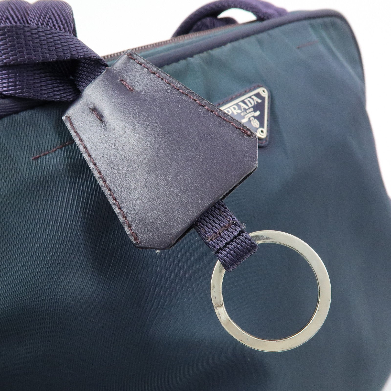 PRADA Triangle Logo Nylon Tote Bag Hand Bag Shoulder Bag Purple