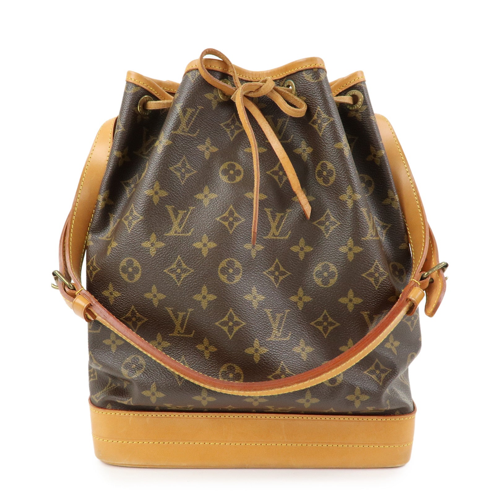 Louis Vuitton Monogram Canvas Leather Noe Shoulder Bag Brown M42224