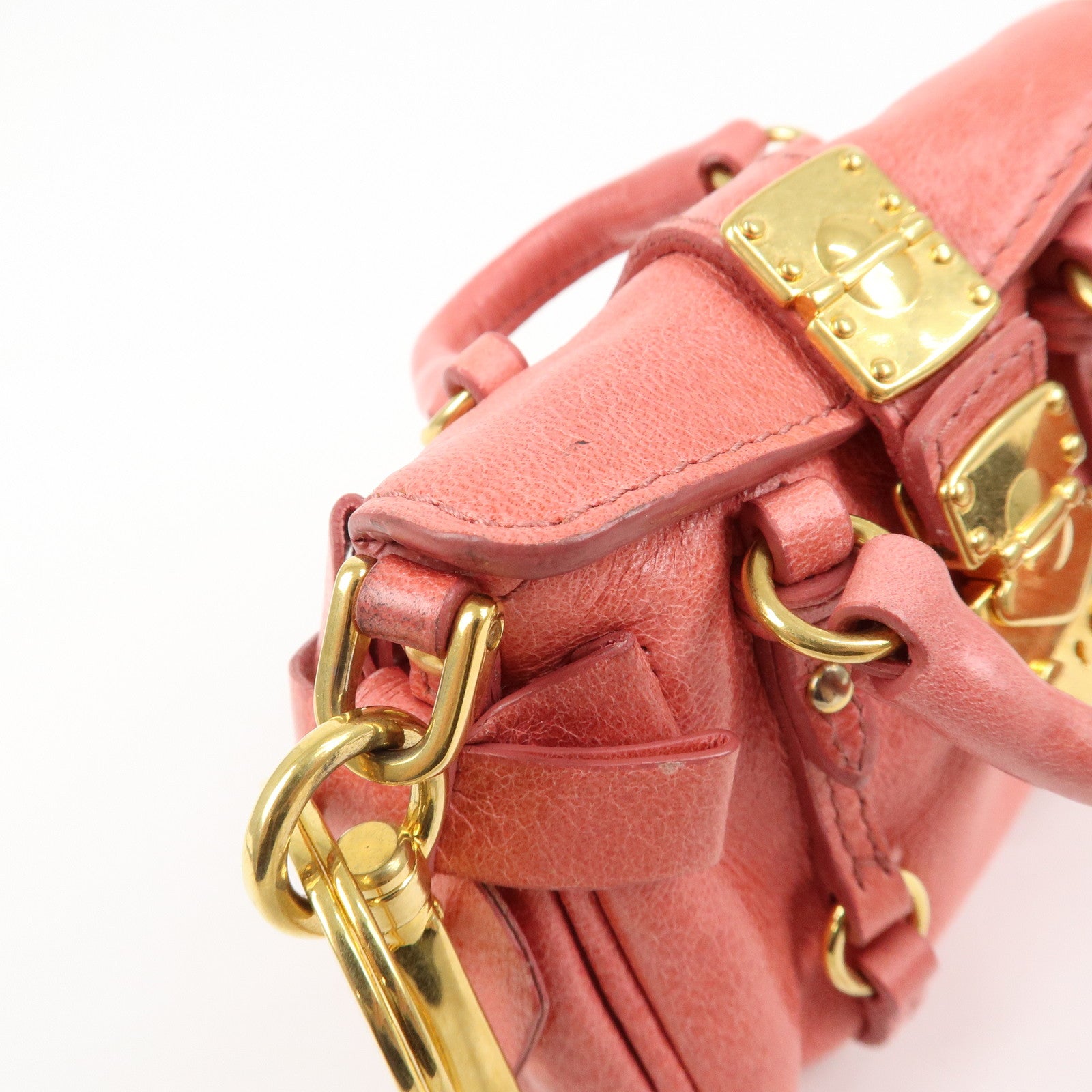 MIUMIU Leather Small Purse Bag Charm Key Charm Pink