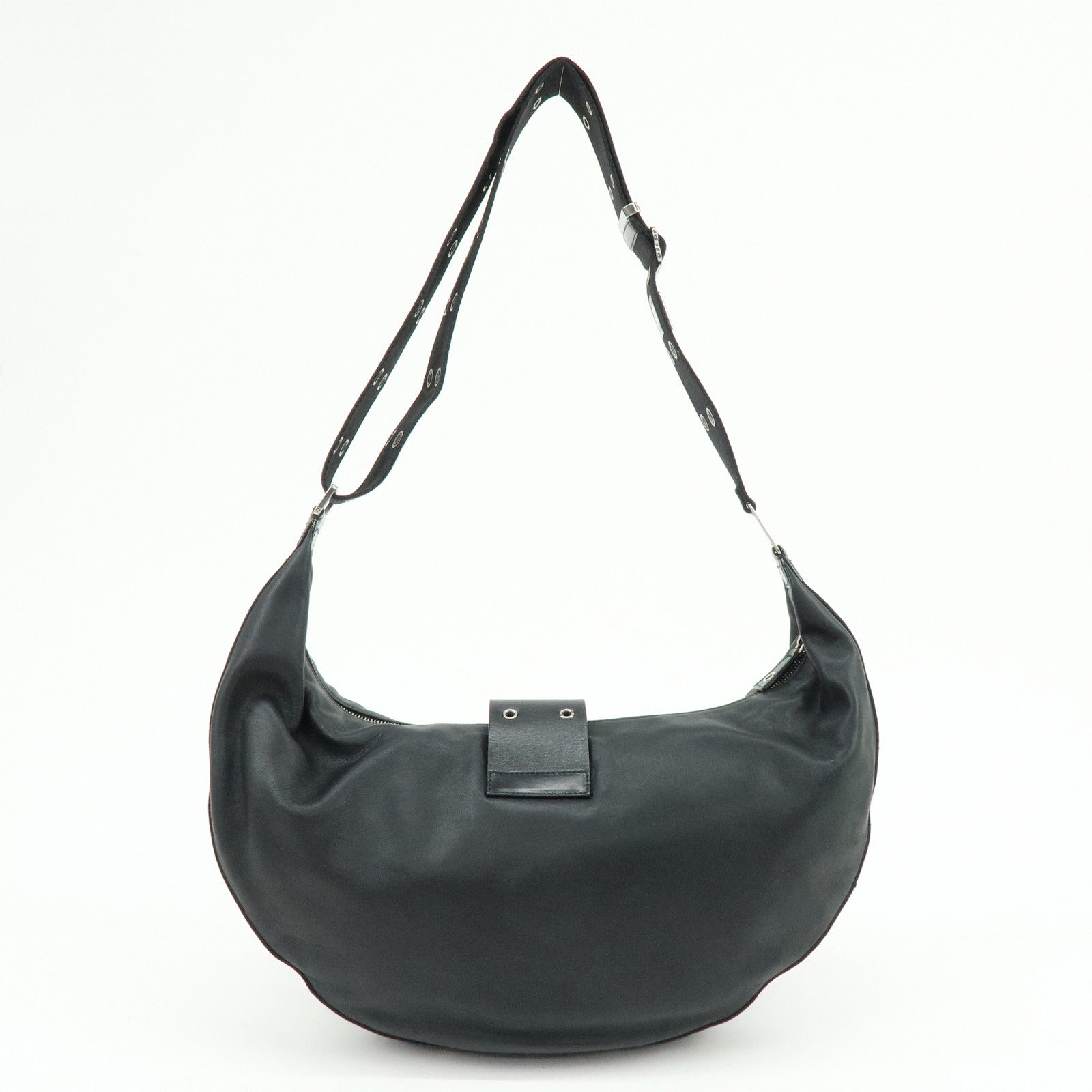 Christian Dior Street Chic Leather Shoulder Bag Crossbody Bag Black