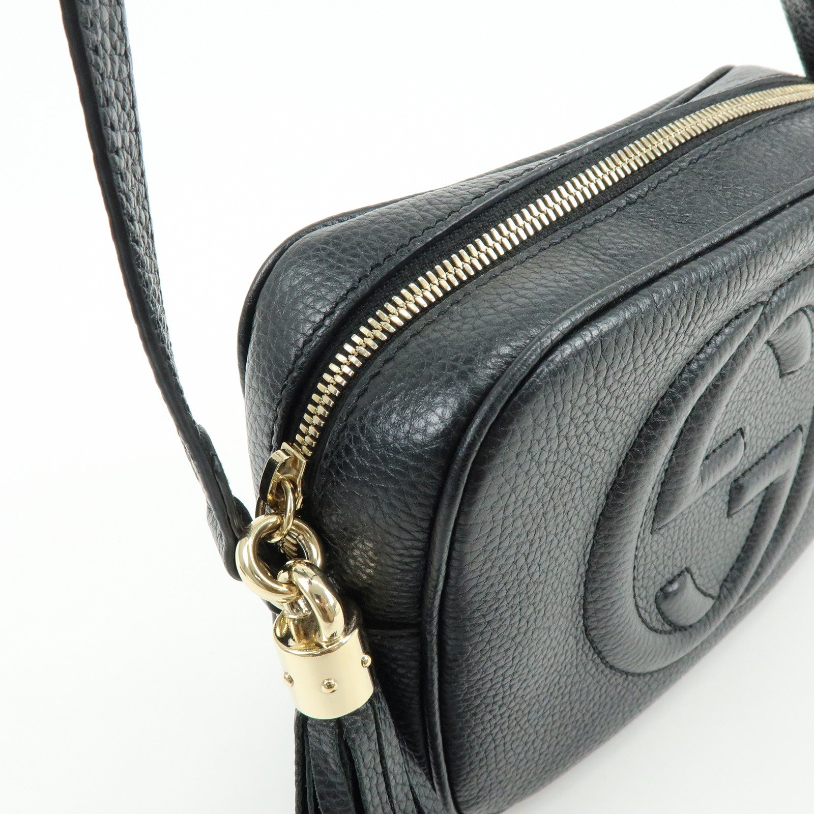 GUCCI SOHO Leather Small Disco Shoulder Crossbody Bag Black 722319