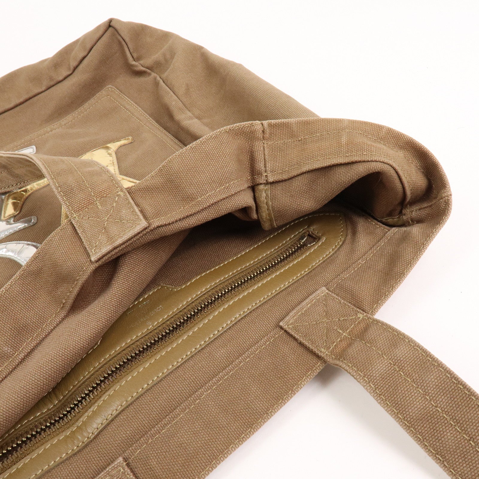 Louis Vuitton Thats Love MM Canvas Tote Bag Hand Bag Khaki M56385